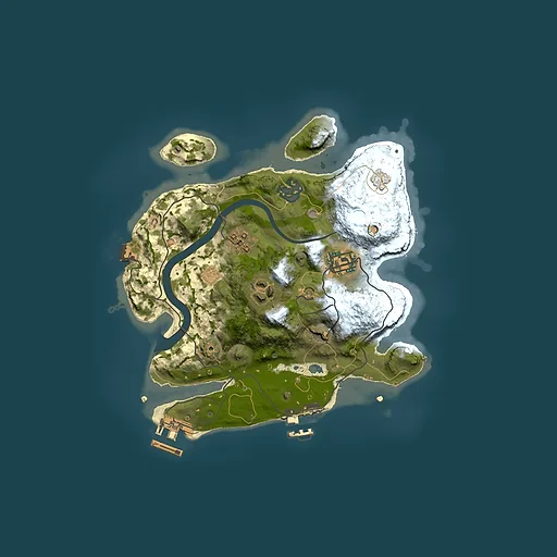 Rust map seed 1425241940, 2500x2500m top-down preview