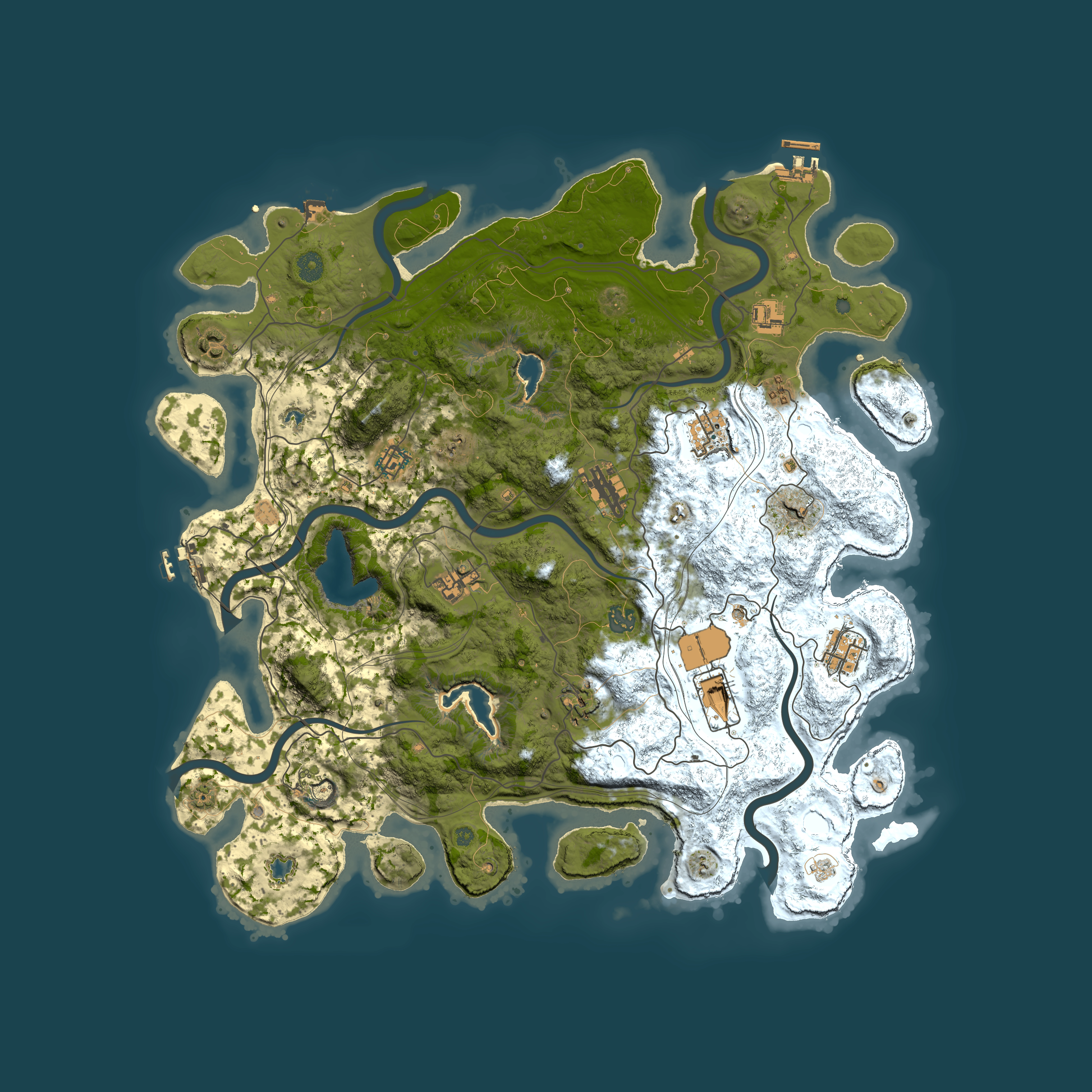 Full top-down render of Rust map seed 1597360290, 4500x4500m
