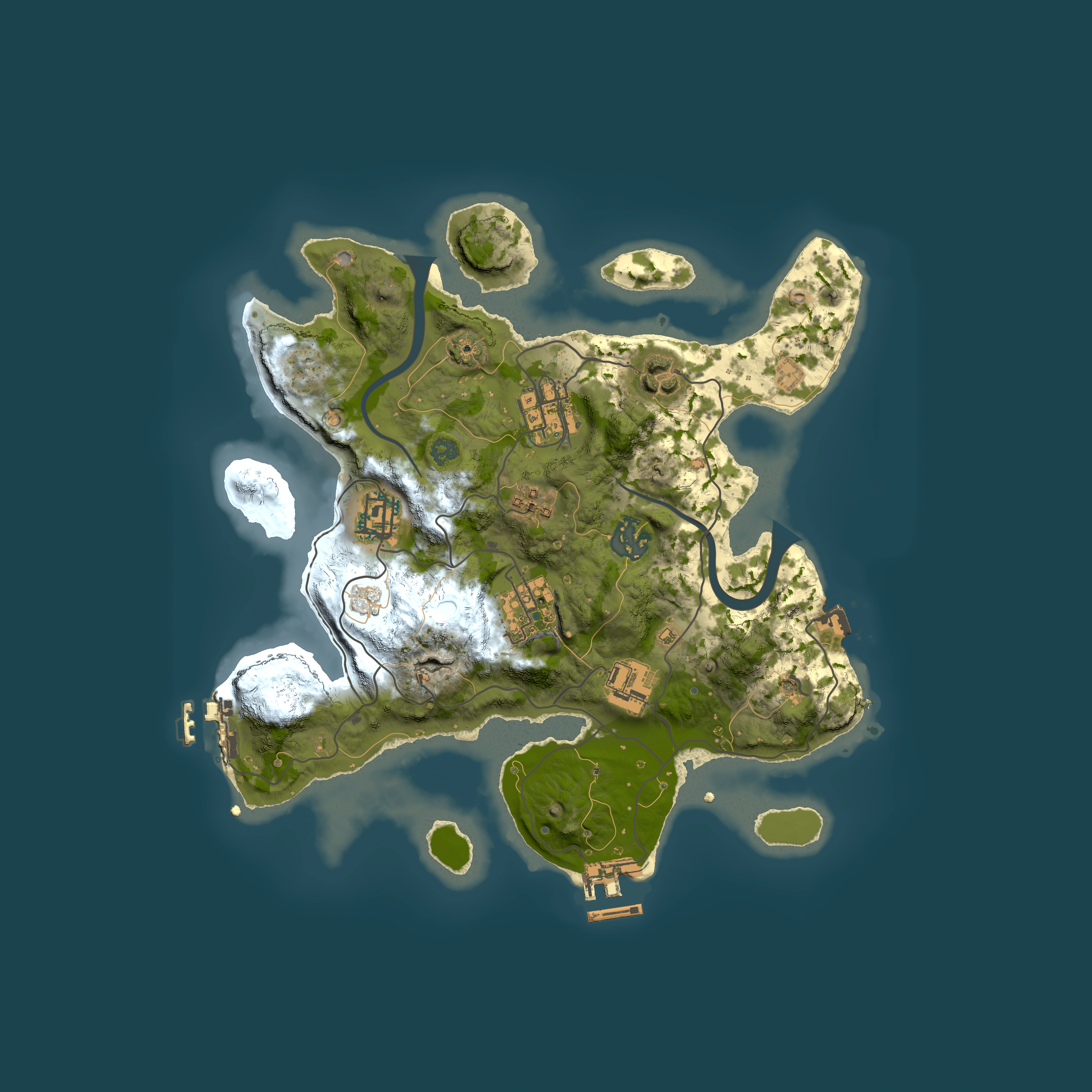 Full top-down render of Rust map seed 1095589028, 3000x3000m