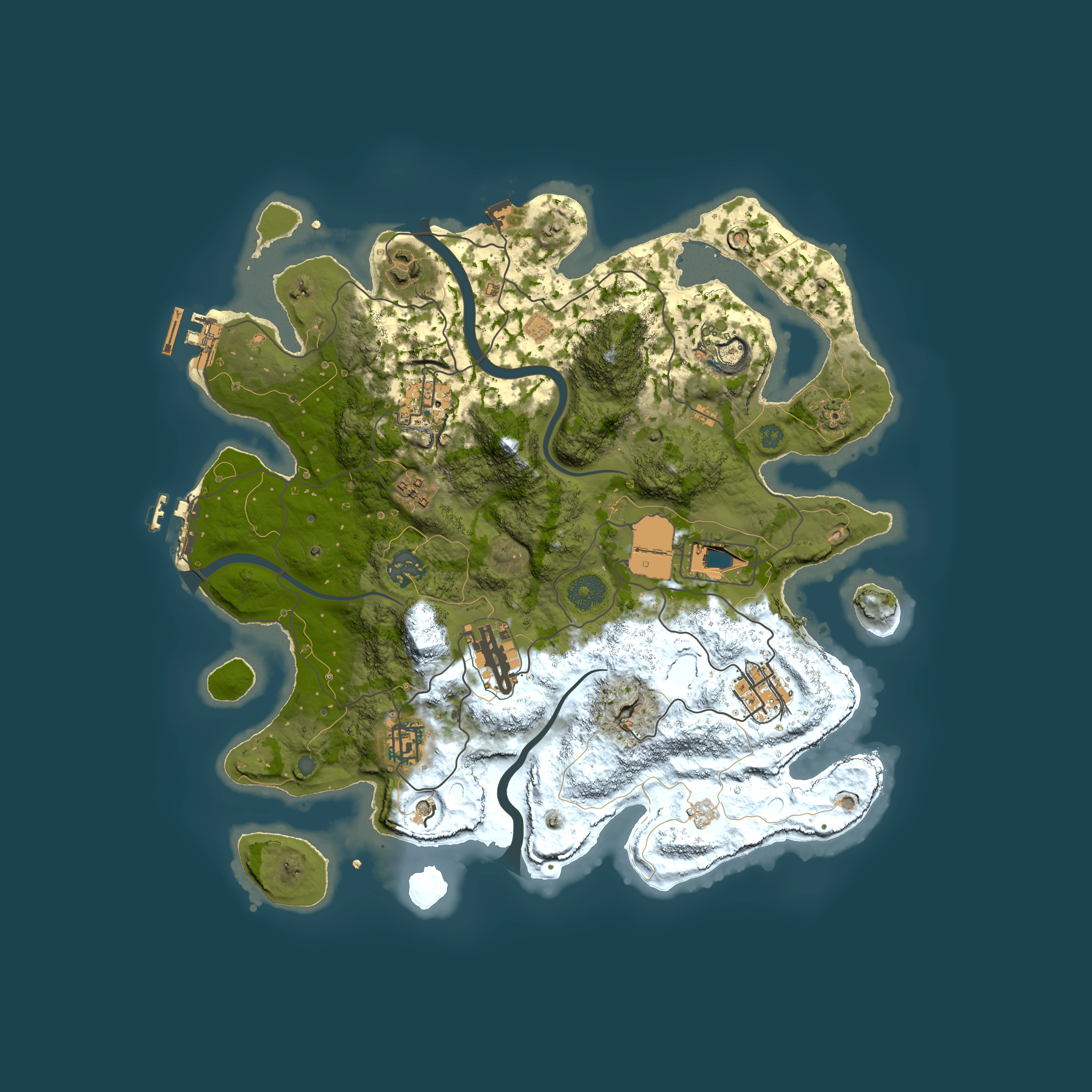 Full top-down render of Rust map seed 906097338, 3500x3500m