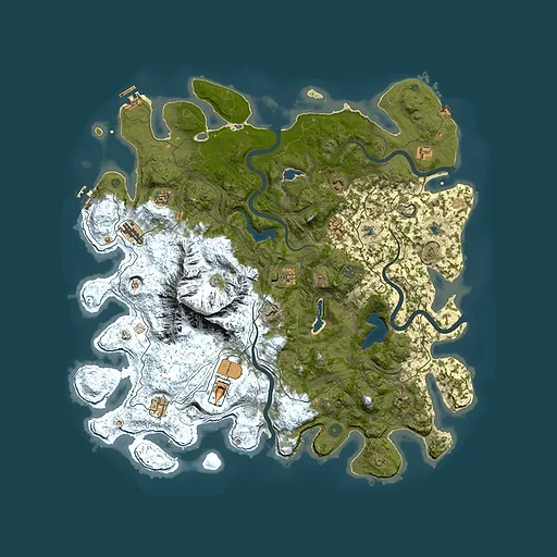 Rust map seed 1024105825, 5000x5000m top-down preview