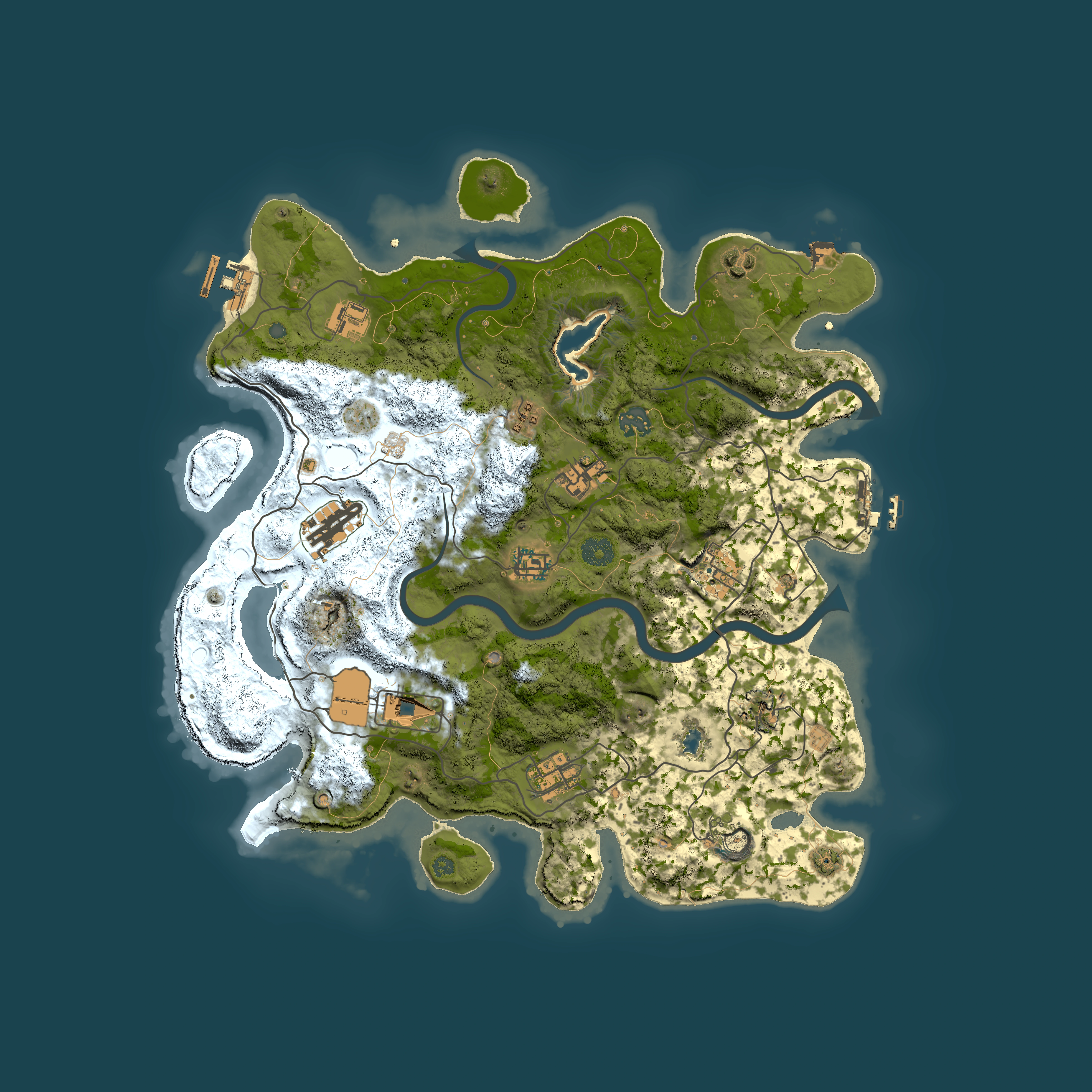 Full top-down render of Rust map seed 544049211, 4000x4000m
