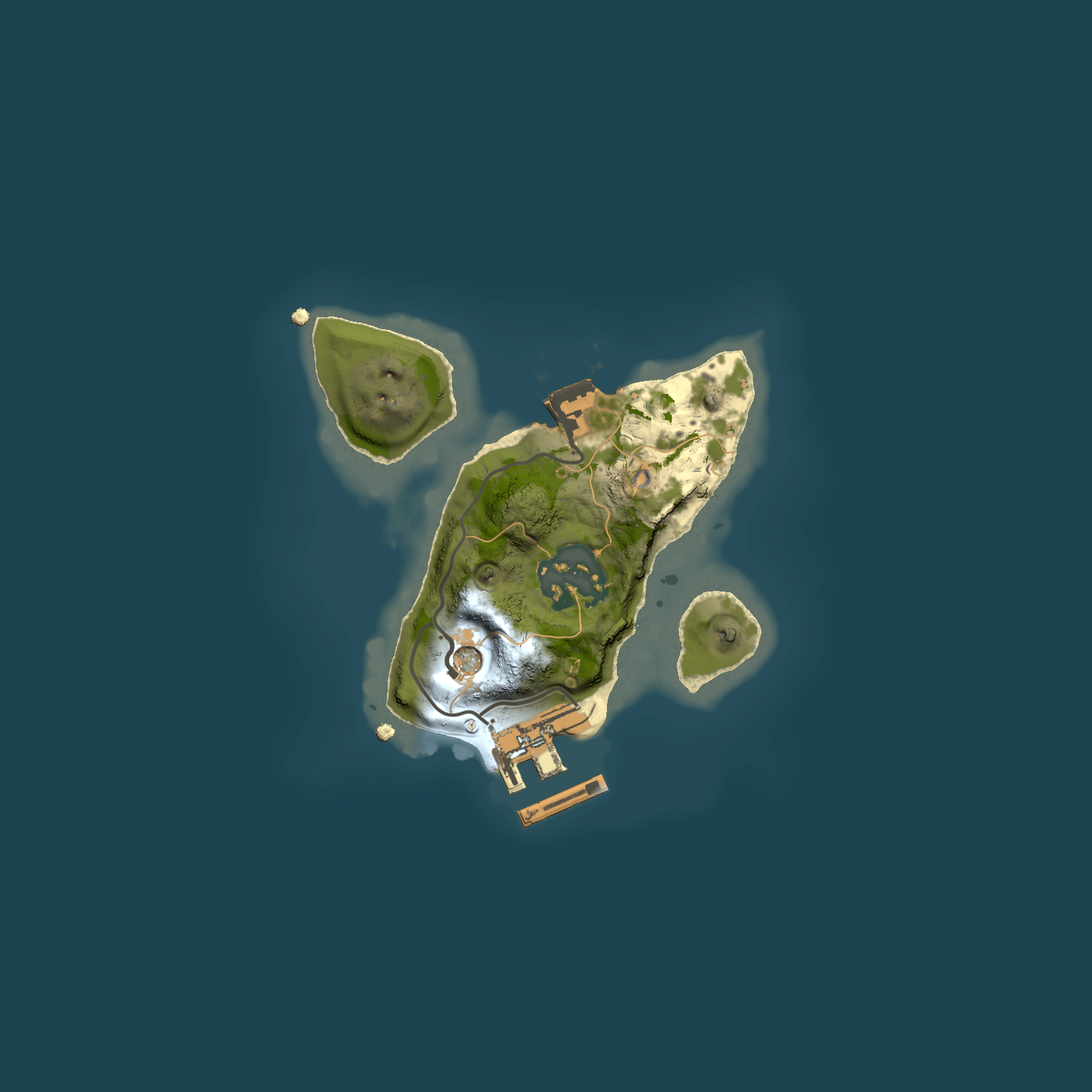 Full top-down render of Rust map seed 1566242530, 1500x1500m