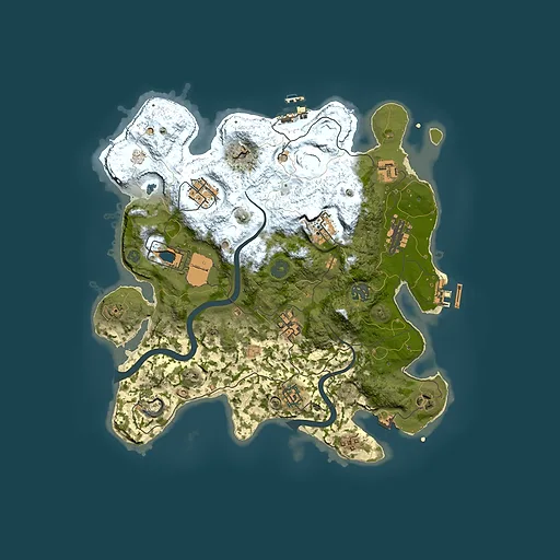 Rust map seed 2061414250, 3500x3500m top-down preview