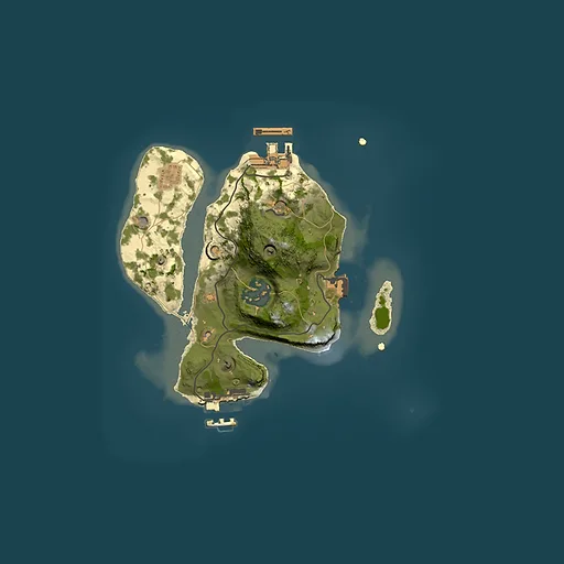 Rust map seed 257497257, 2000x2000m top-down preview