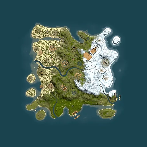Rust map seed 1462171045, 3500x3500m top-down preview