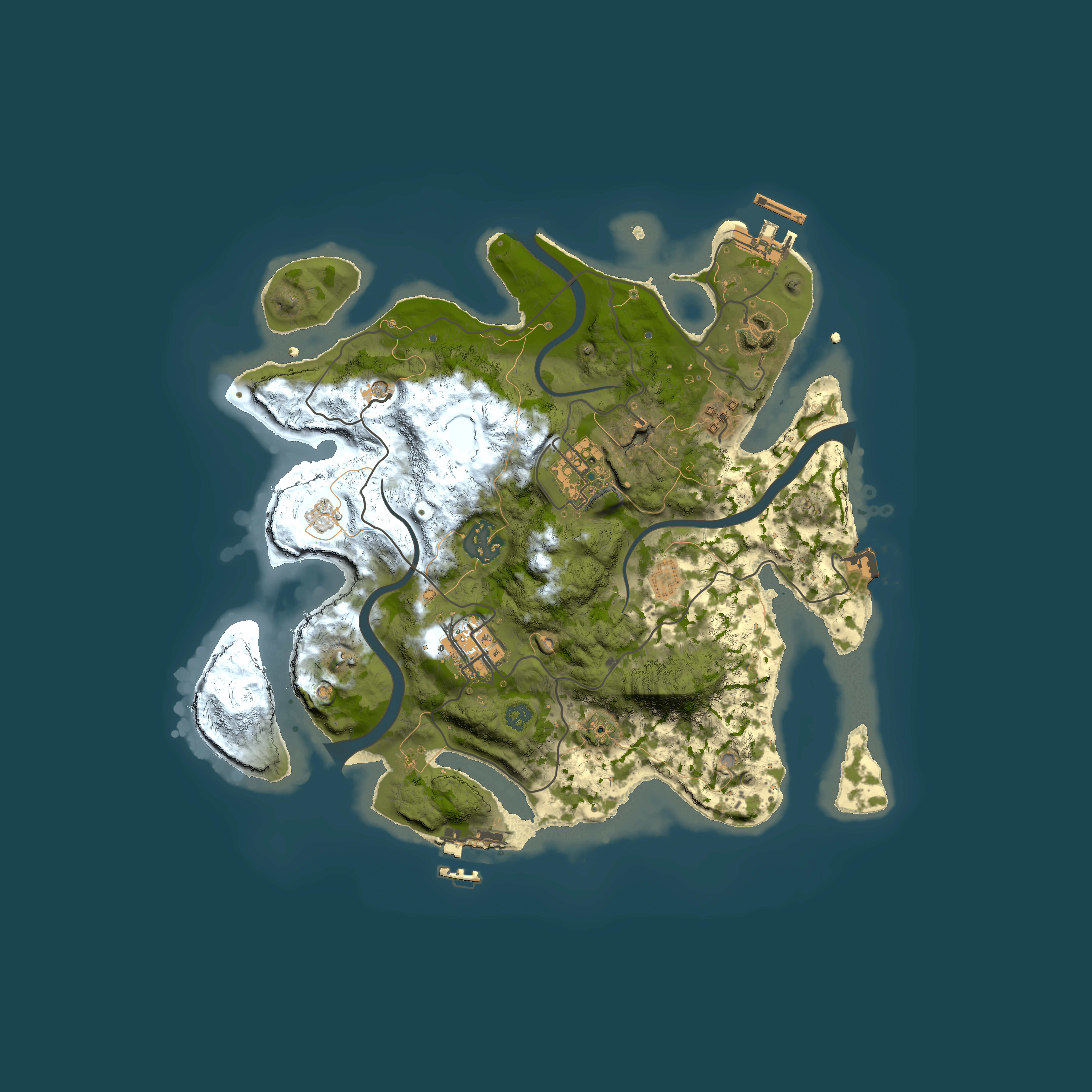 Full top-down render of Rust map seed 1576866880, 3000x3000m