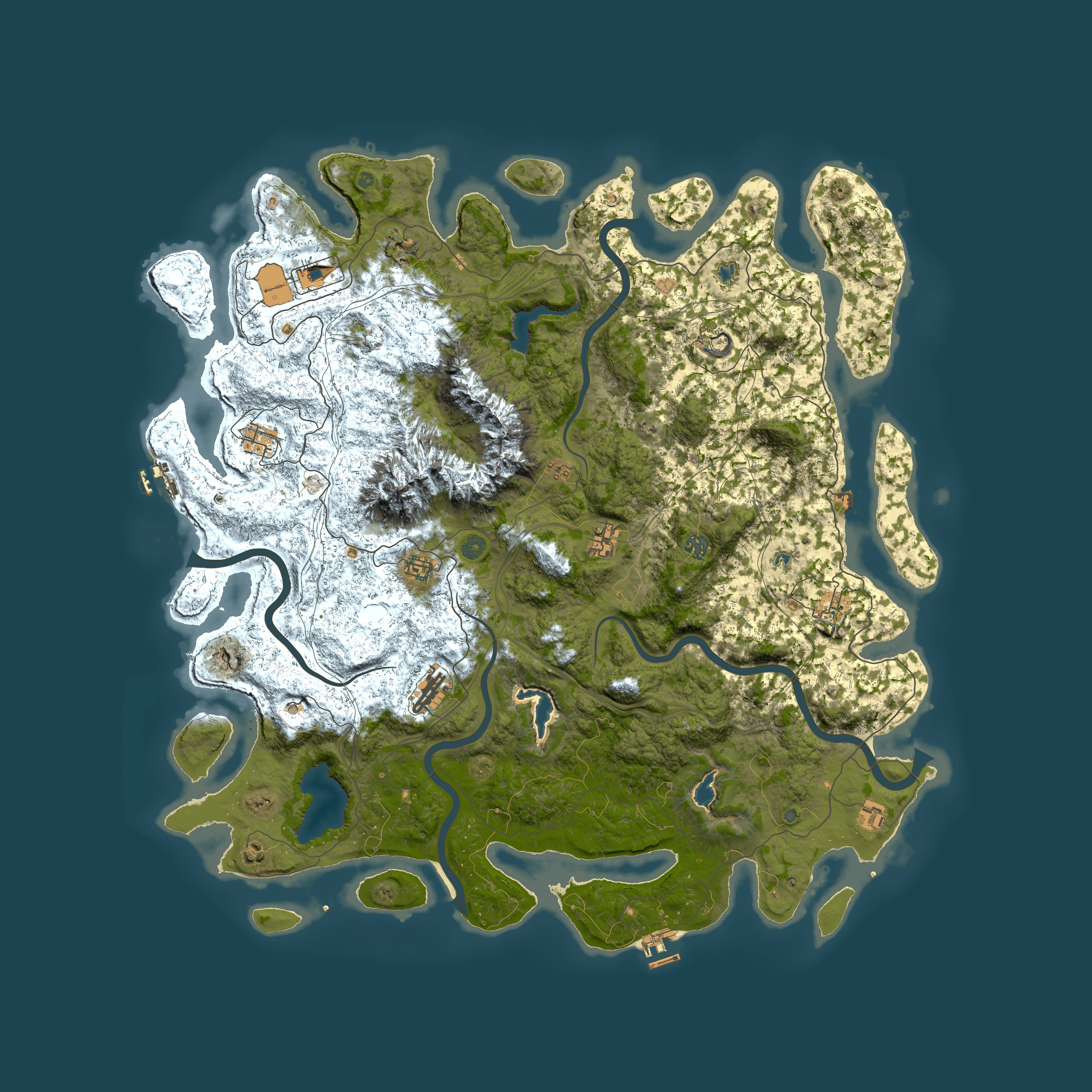 Full top-down render of Rust map seed 557917563, 5500x5500m