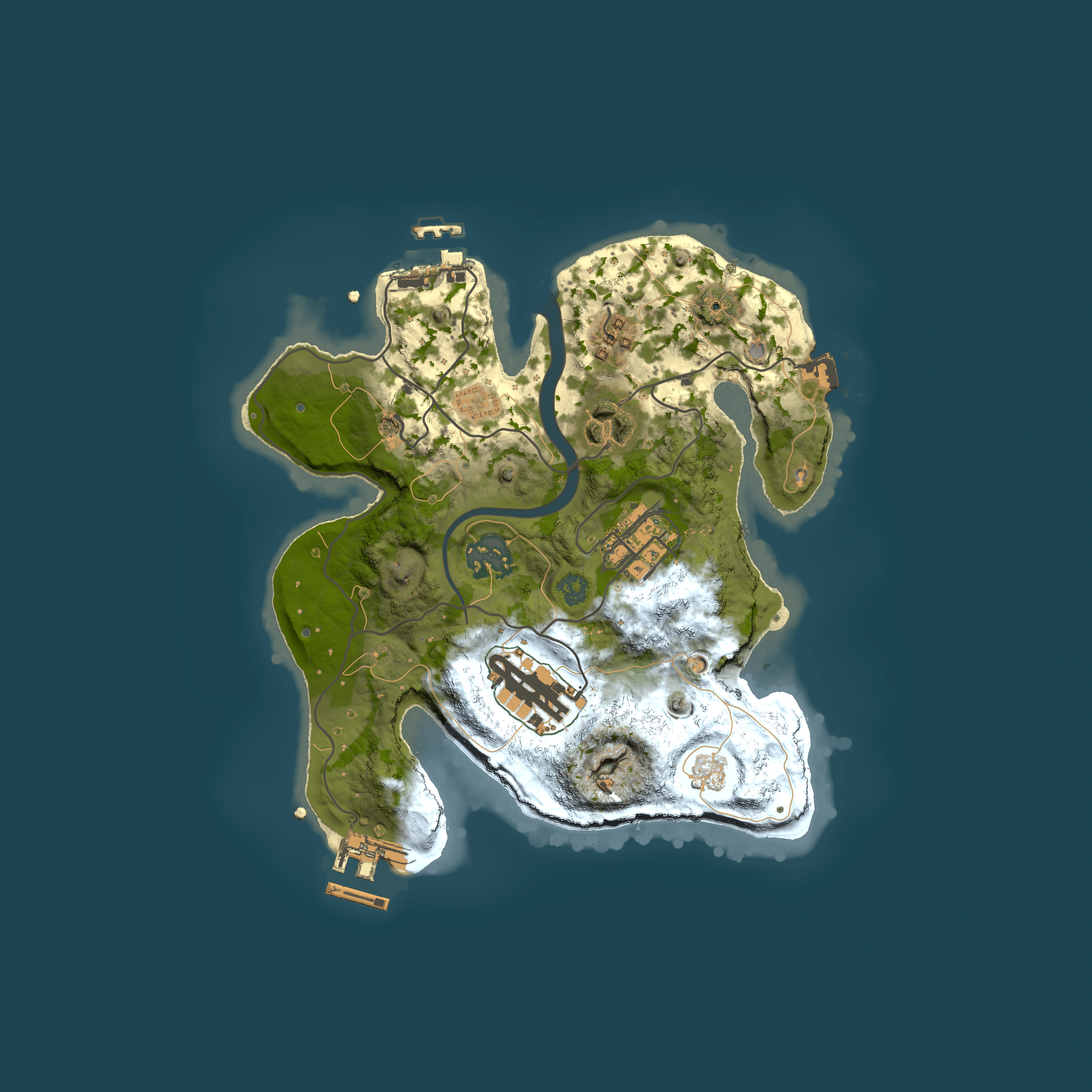 Full top-down render of Rust map seed 1740983070, 2500x2500m