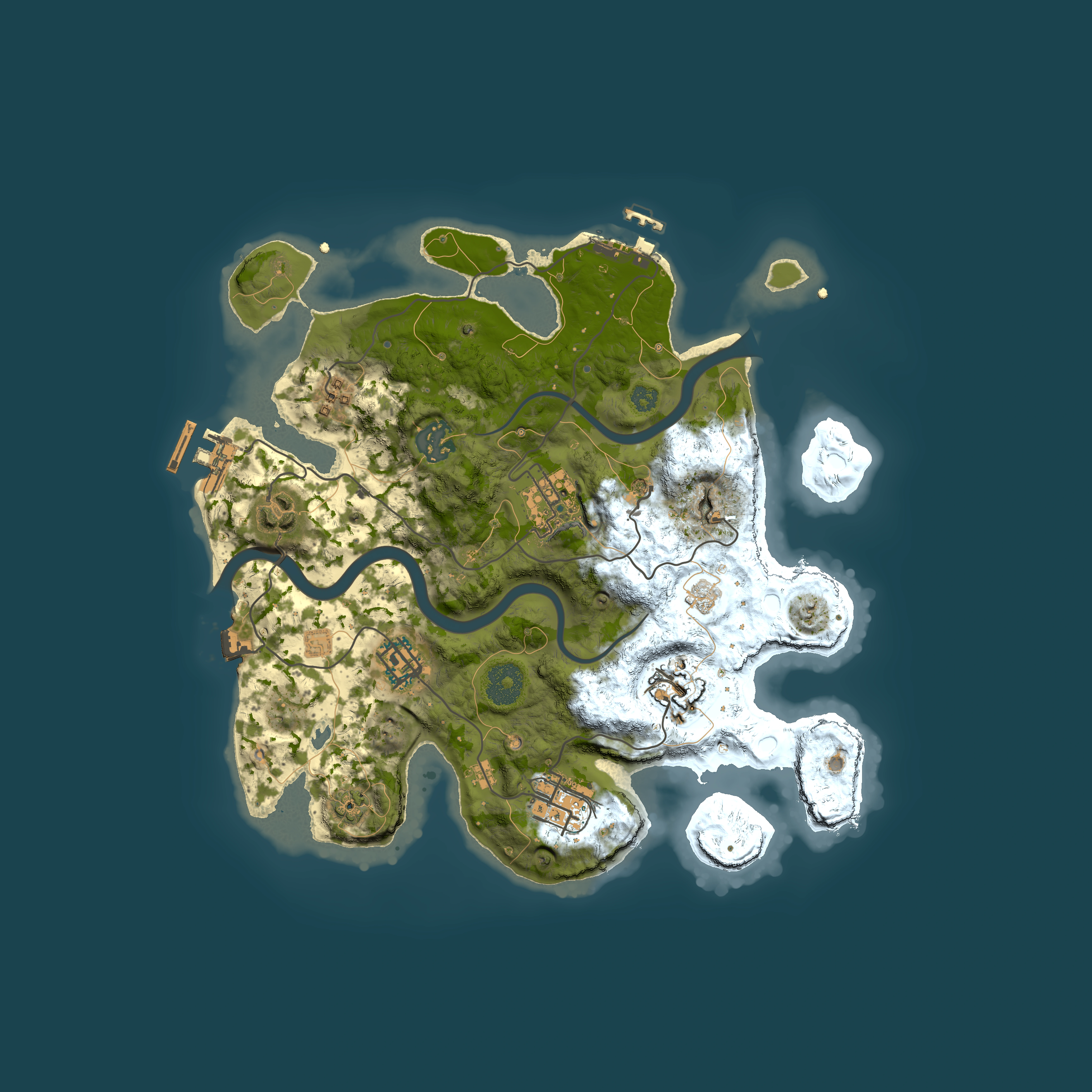 Full top-down render of Rust map seed 738419459, 3000x3000m