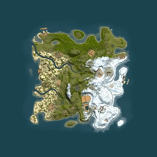 Rust map seed 283291497, 3500x3500m top-down preview