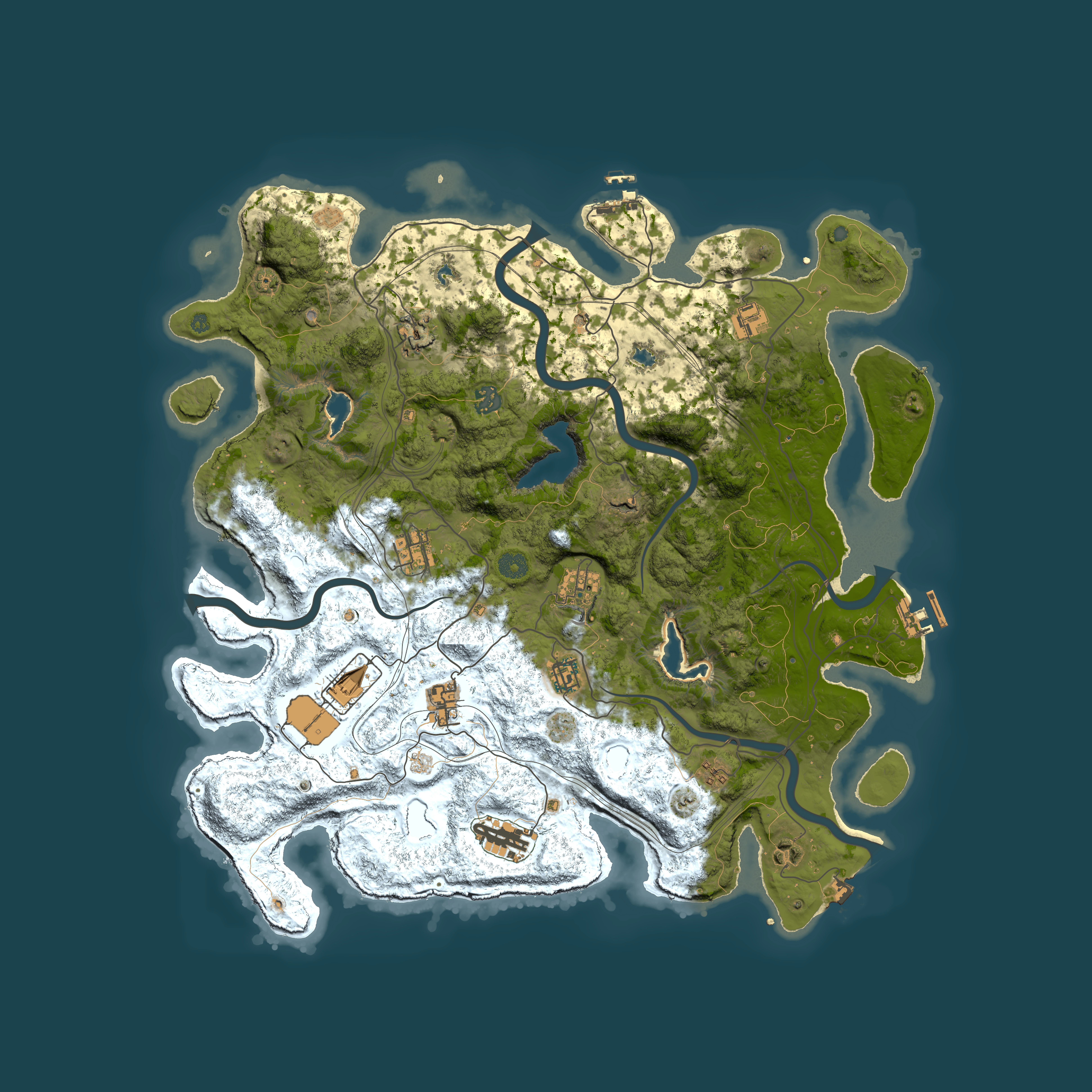 Full top-down render of Rust map seed 126709844, 4500x4500m