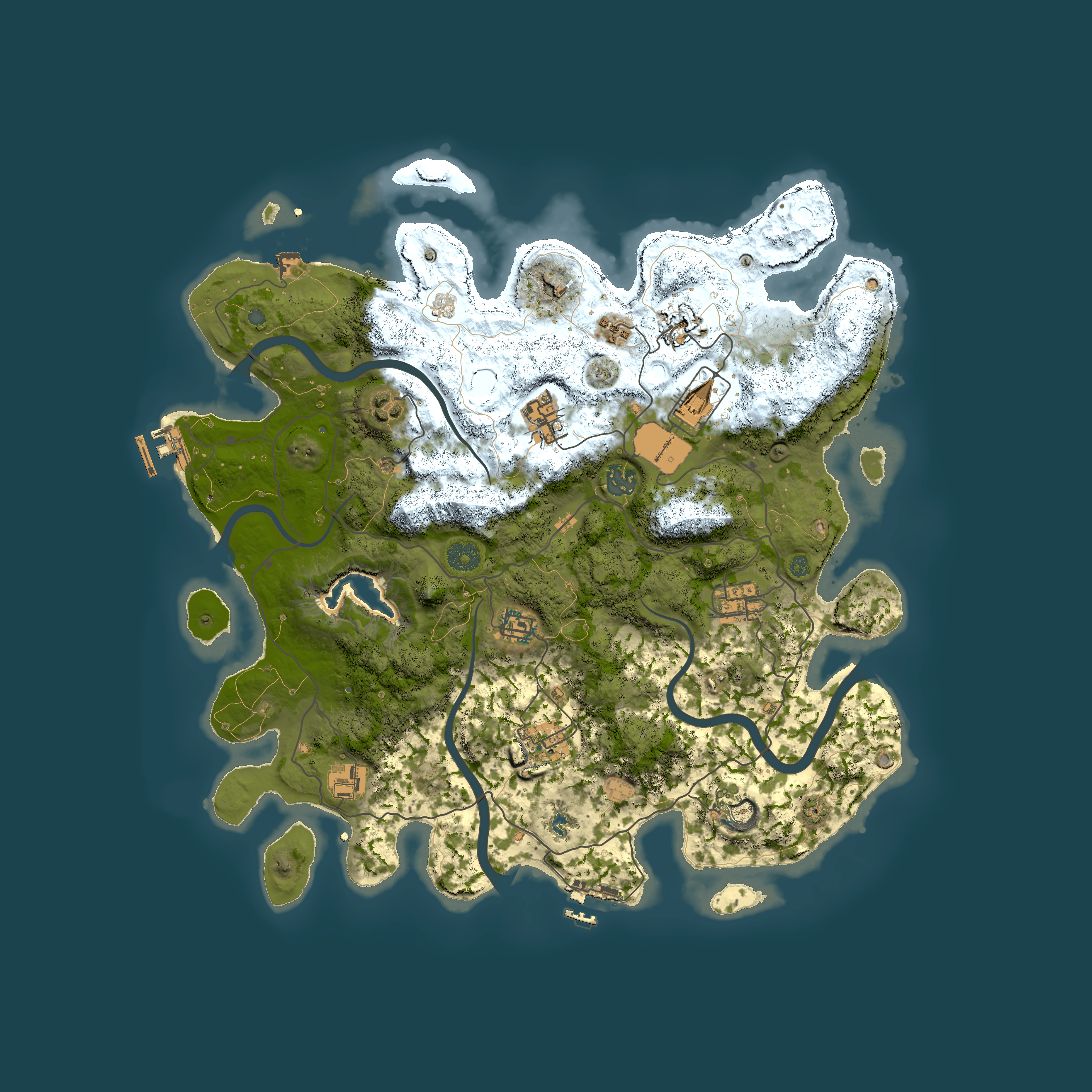 Full top-down render of Rust map seed 1816221167, 4000x4000m