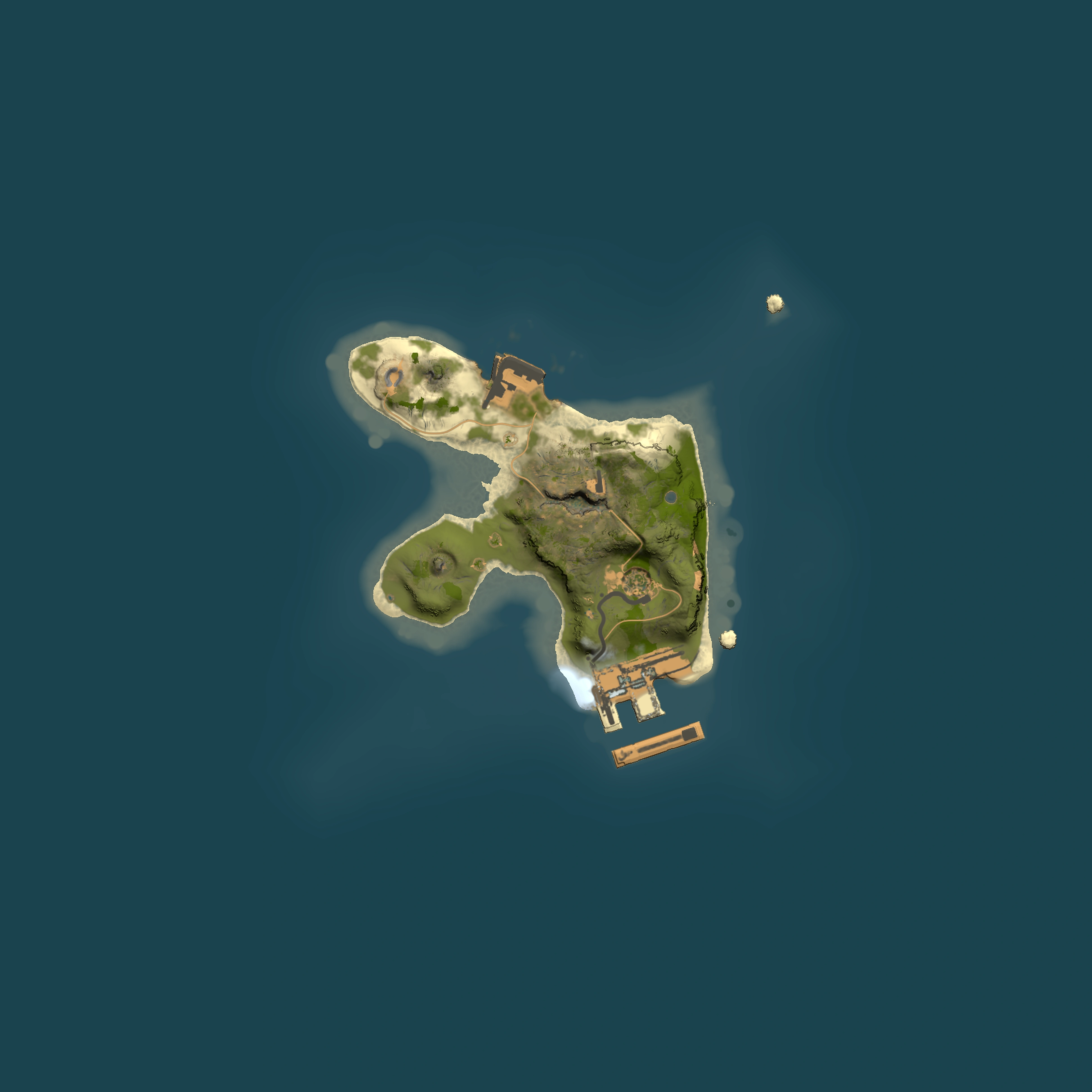 Full top-down render of Rust map seed 745293464, 1500x1500m