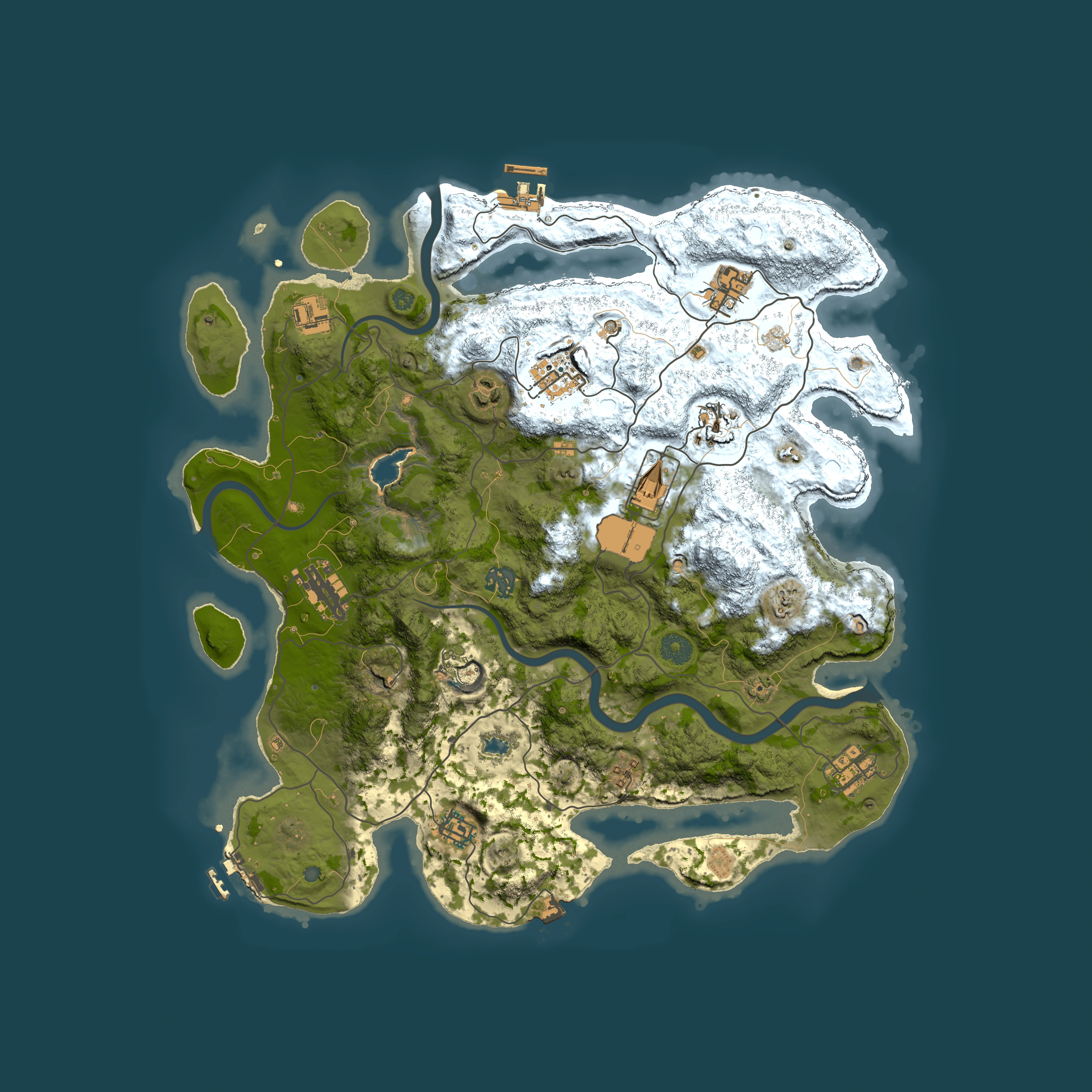Full top-down render of Rust map seed 328590189, 4000x4000m