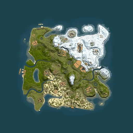 Rust map seed 210284587, 3500x3500m top-down preview