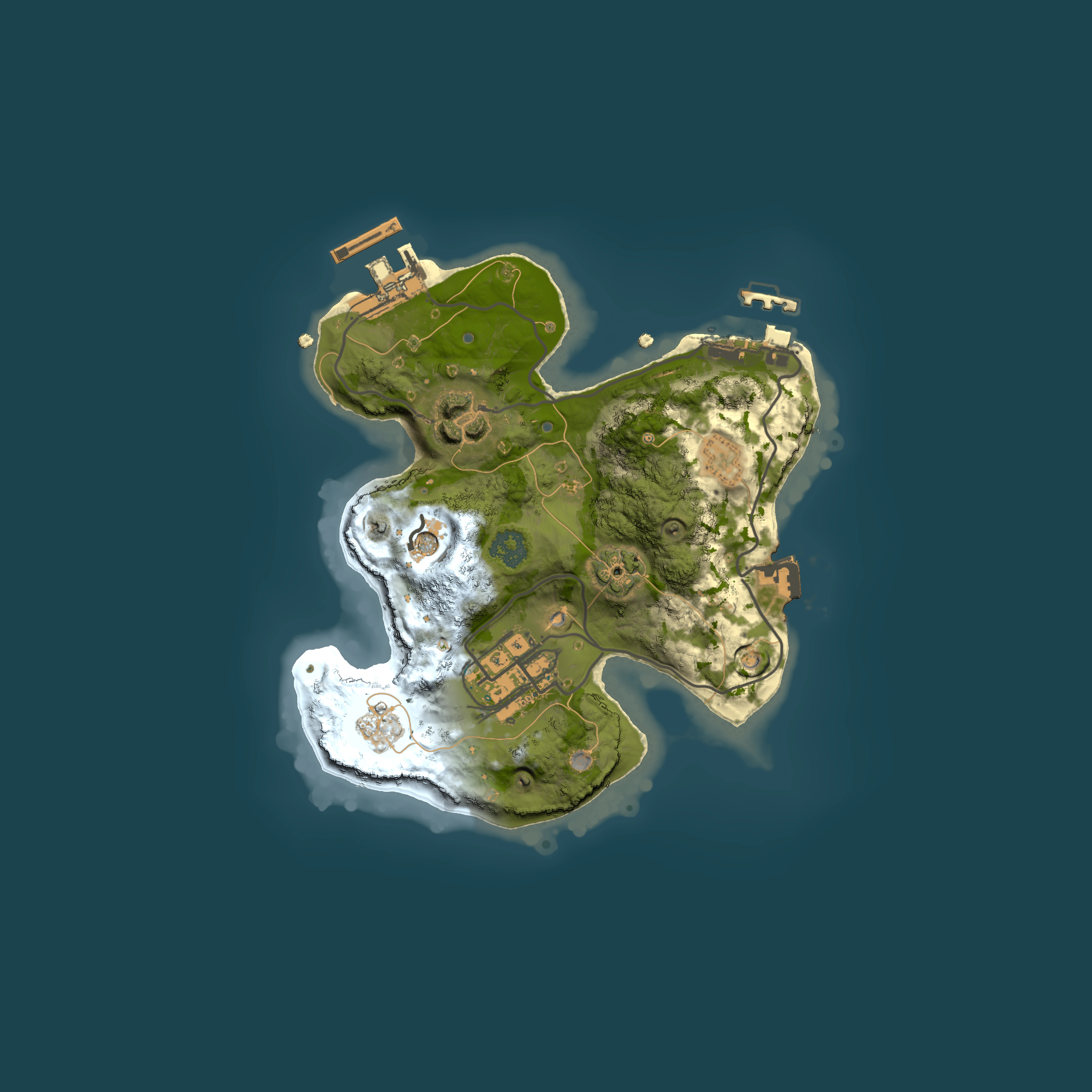 Full top-down render of Rust map seed 583800281, 2000x2000m