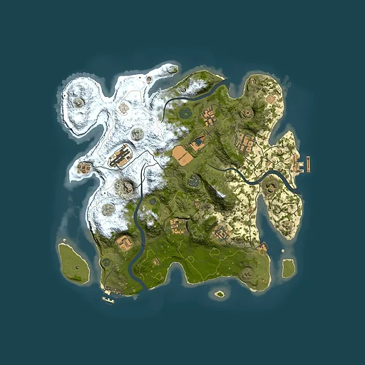 Rust map seed 1076715287, 3500x3500m top-down preview