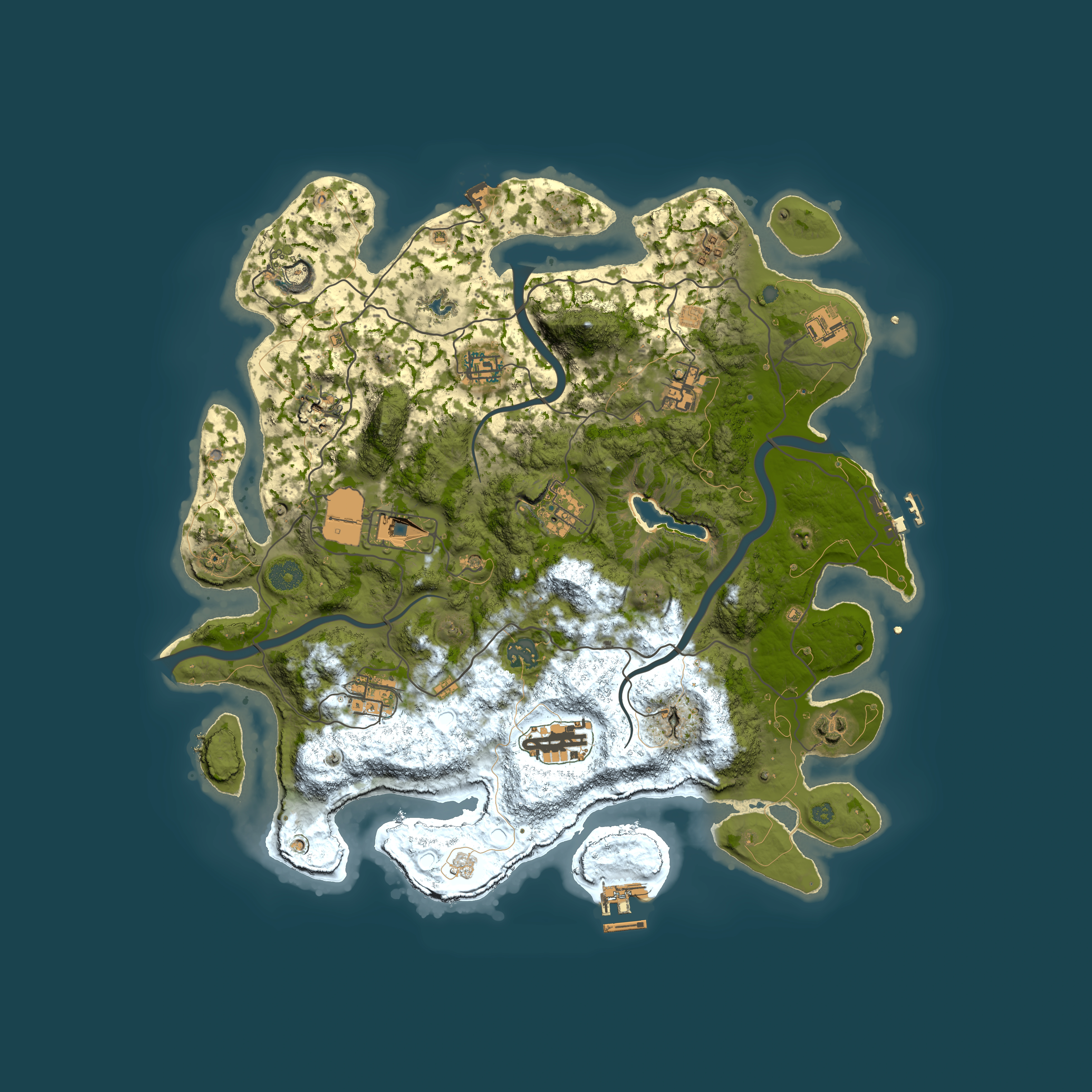 Full top-down render of Rust map seed 948154434, 4000x4000m