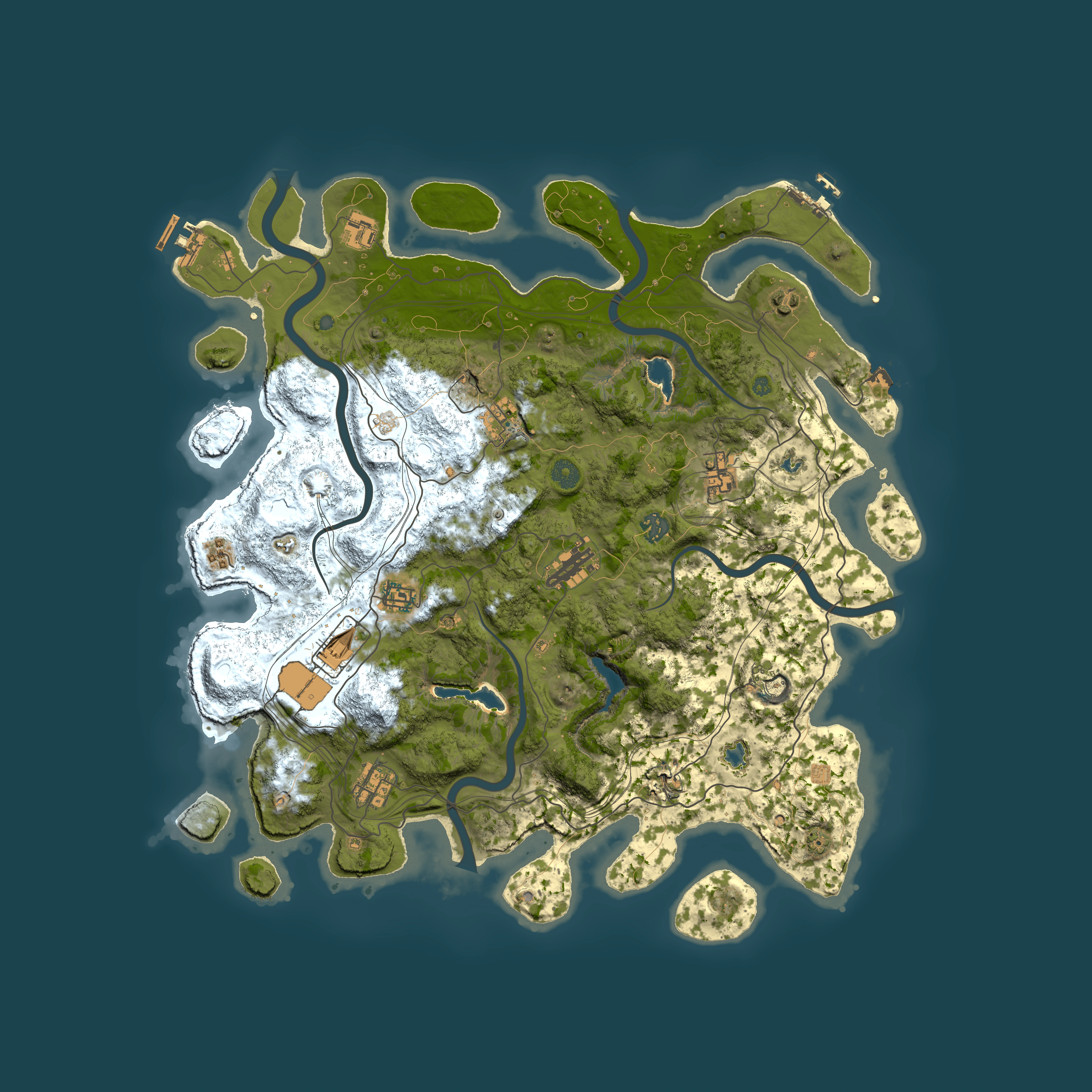 Full top-down render of Rust map seed 1045683821, 4500x4500m