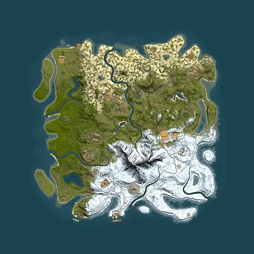 Rust map seed 134484295, 5000x5000m top-down preview