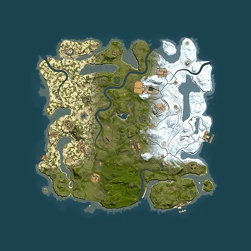 Rust map seed 1, 4200x4200m top-down preview