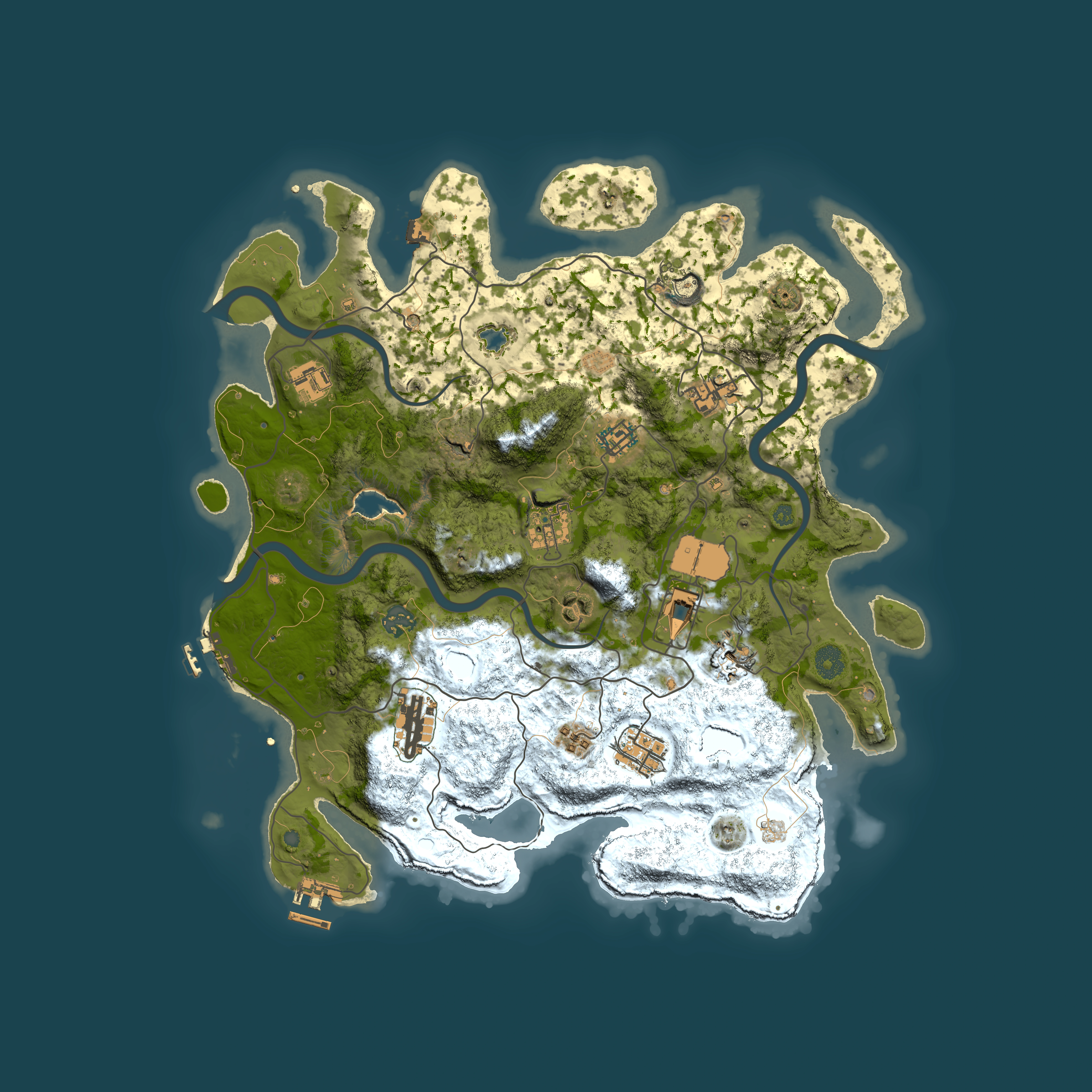 Full top-down render of Rust map seed 111370239, 4000x4000m