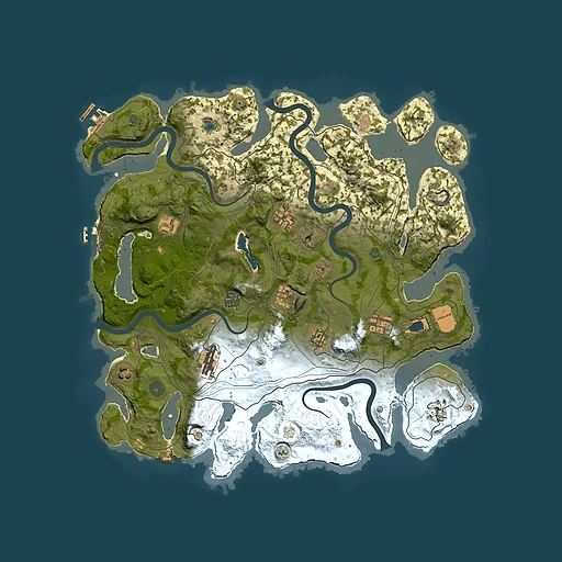 Rust map seed 1, 4200x4200m top-down preview