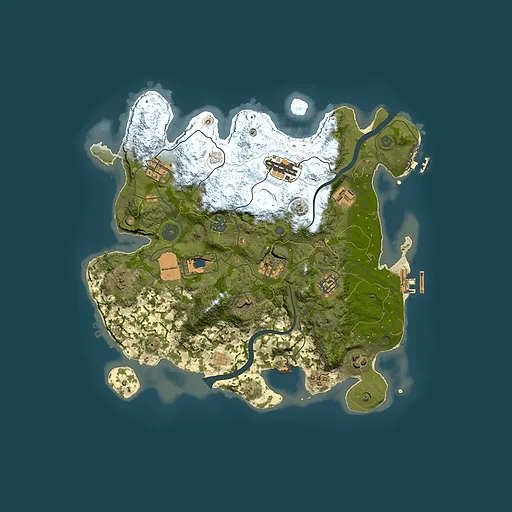 Rust map seed 1841851734, 3500x3500m top-down preview