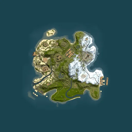Rust map seed 2068076157, 2500x2500m top-down preview
