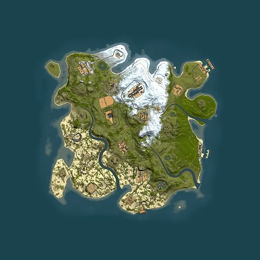 Rust map seed 1520074626, 3500x3500m top-down preview