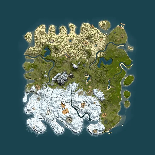 Rust map seed 351748492, 5000x5000m top-down preview