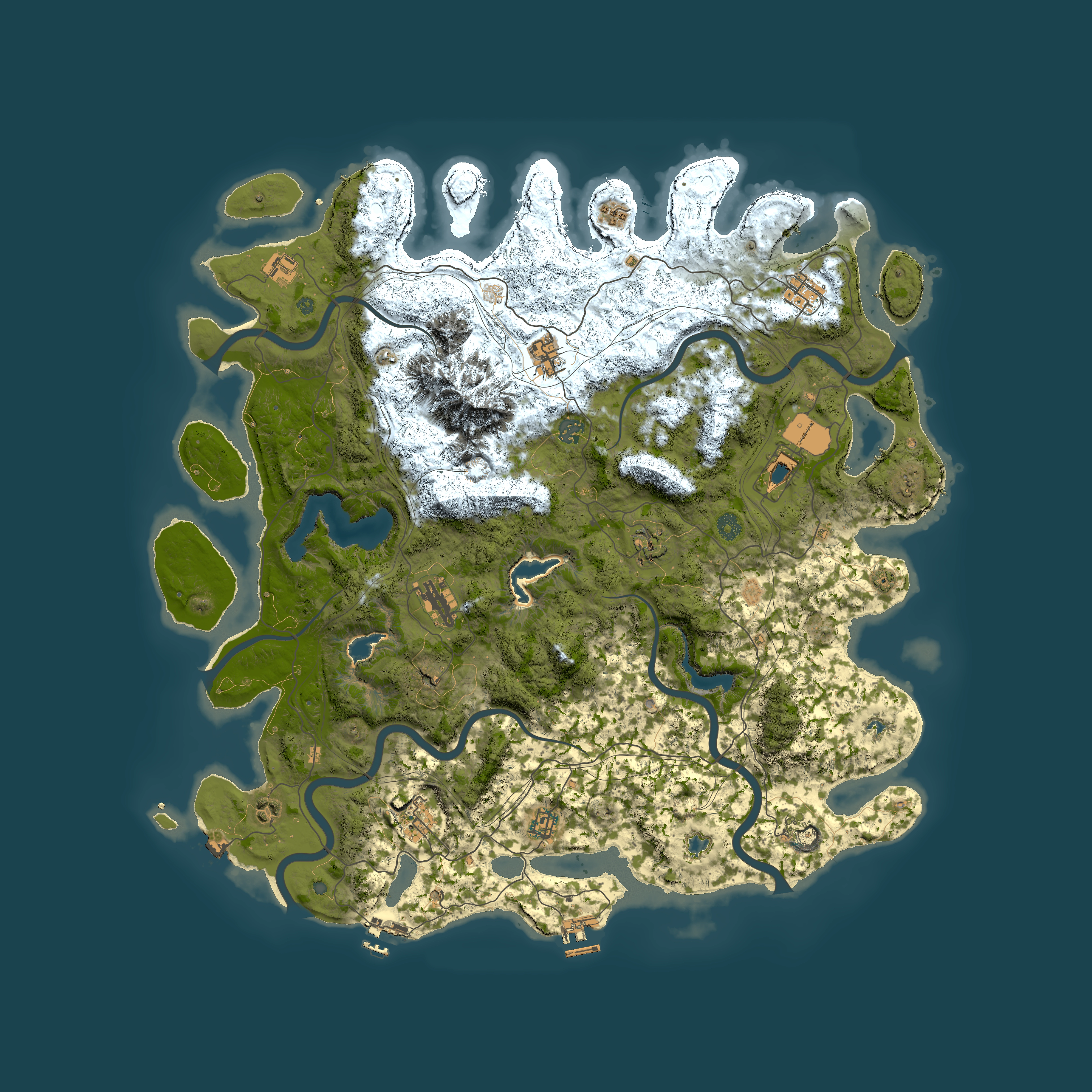 Full top-down render of Rust map seed 1757690812, 5000x5000m