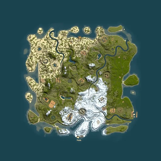 Rust map seed 283250208, 4500x4500m top-down preview
