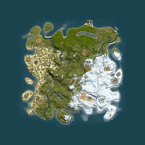 Rust map seed 0, 4250x4250m top-down preview