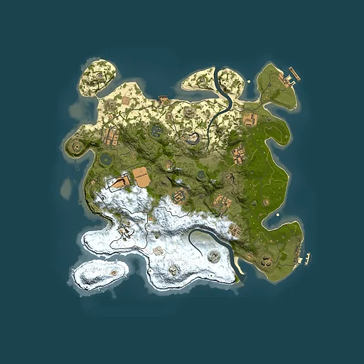 Rust map seed 0, 3500x3500m top-down preview