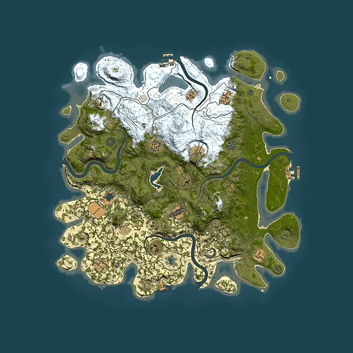 Rust map seed 0, 4250x4250m top-down preview