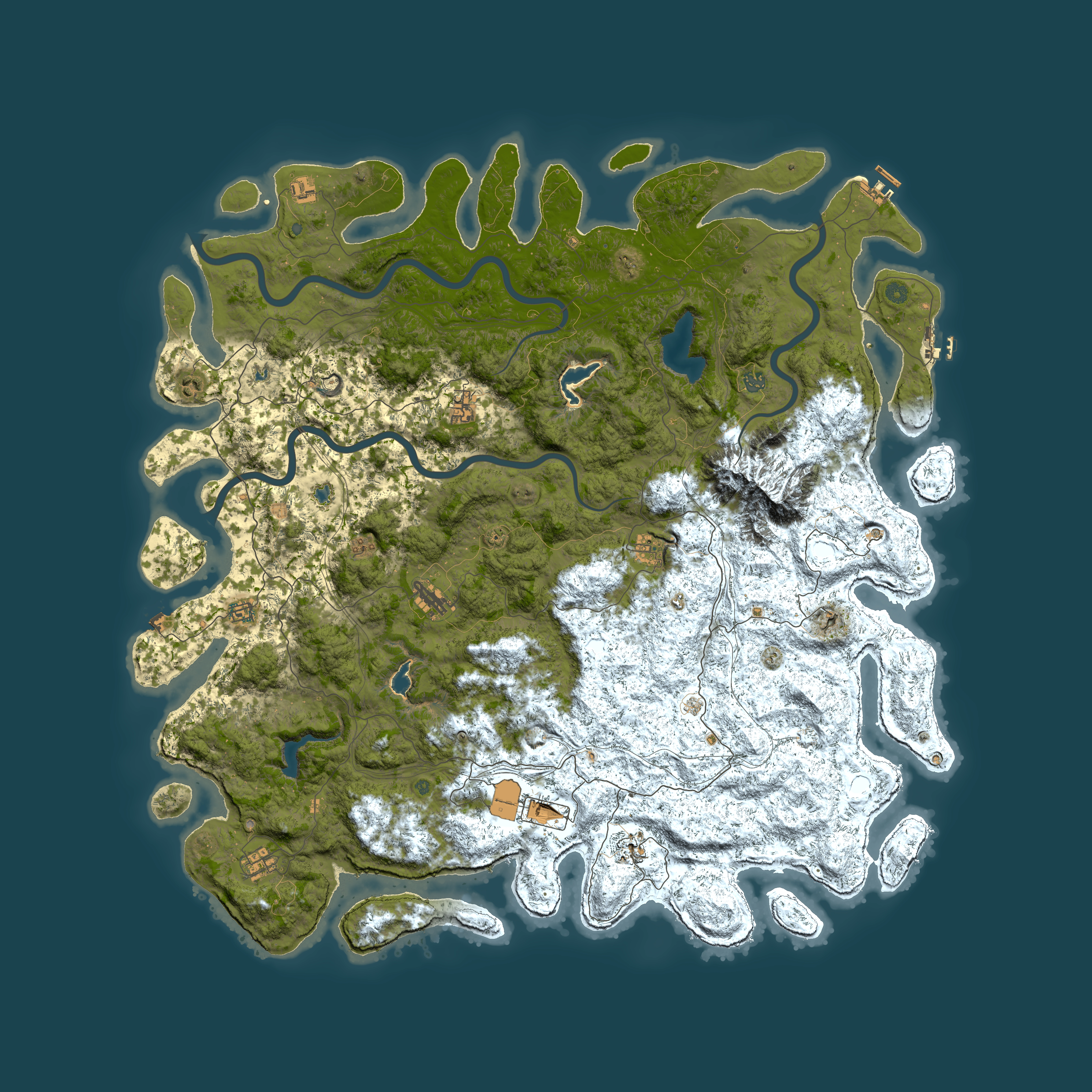 Full top-down render of Rust map seed 1154805806, 6000x6000m
