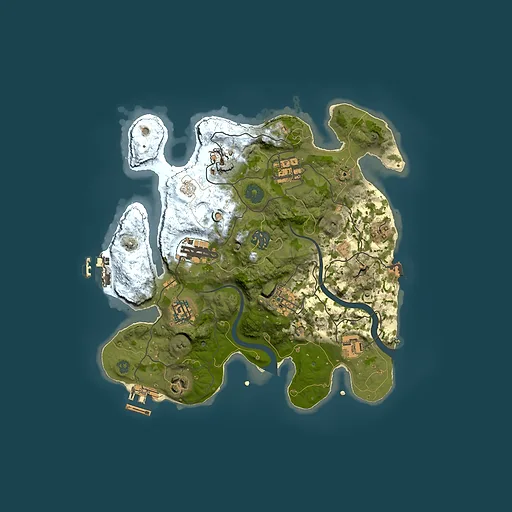 Rust map seed 1387505560, 3000x3000m top-down preview