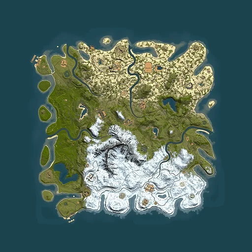 Rust map seed 1199534197, 5000x5000m top-down preview