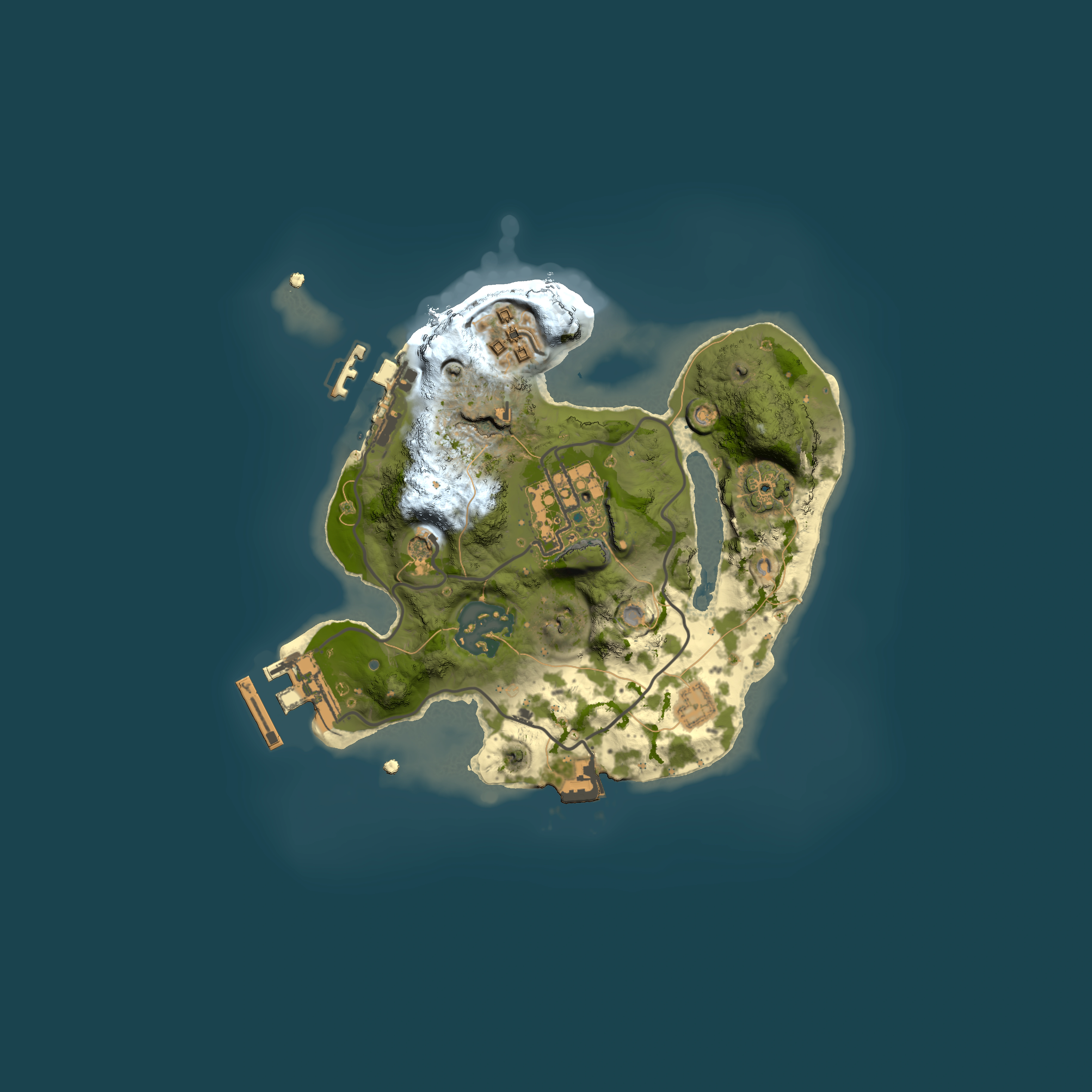 Full top-down render of Rust map seed 1116197331, 2000x2000m
