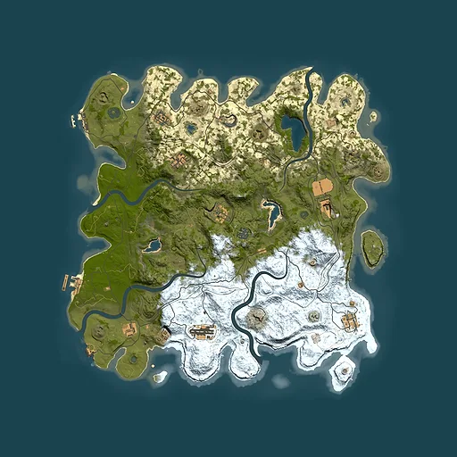 Rust map seed 123307555, 4500x4500m top-down preview