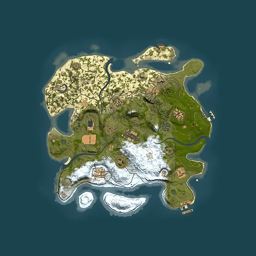 Rust map seed 195681607, 3500x3500m top-down preview