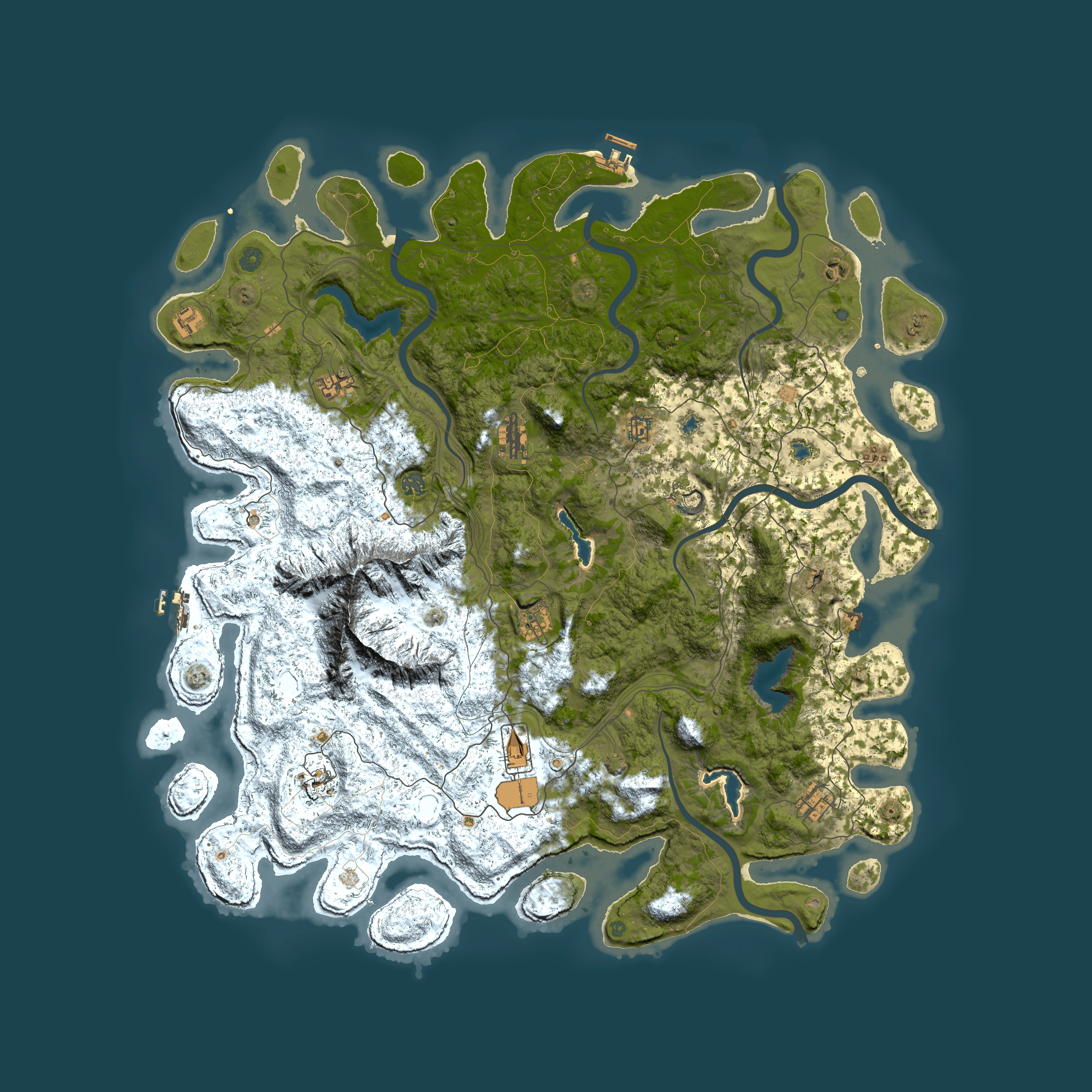 Full top-down render of Rust map seed 1764705319, 5500x5500m
