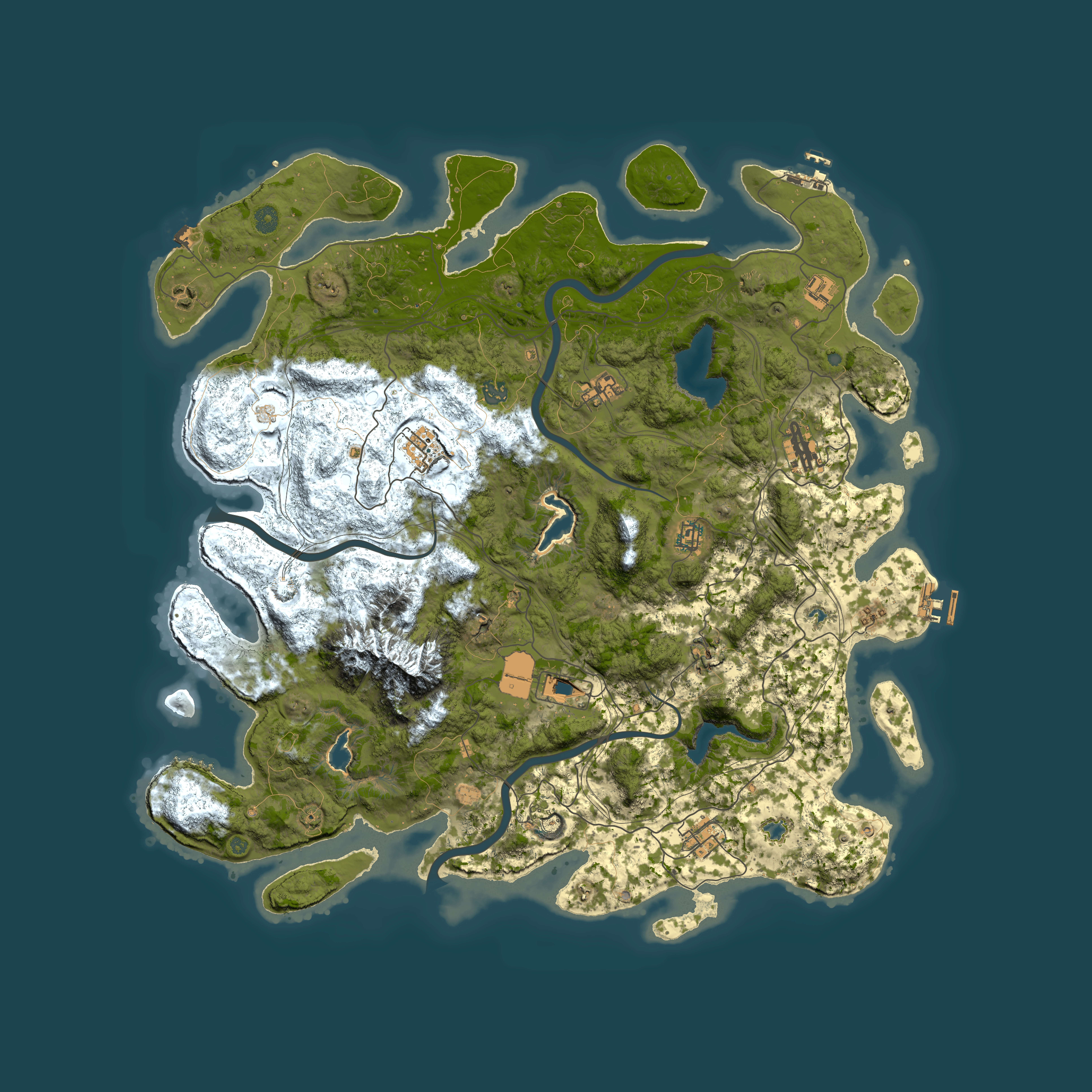 Full top-down render of Rust map seed 1082460582, 5000x5000m