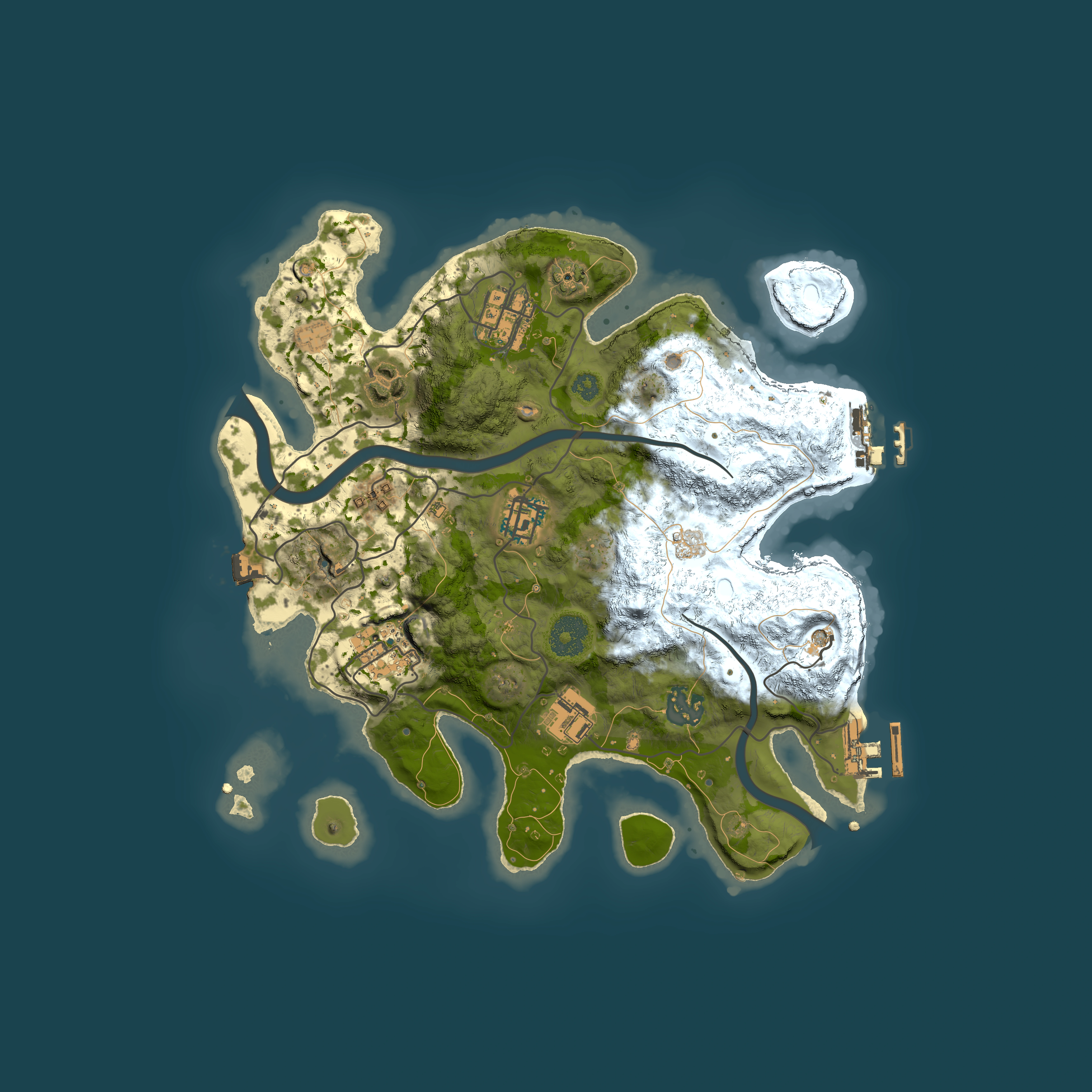 Full top-down render of Rust map seed 1823189419, 3000x3000m