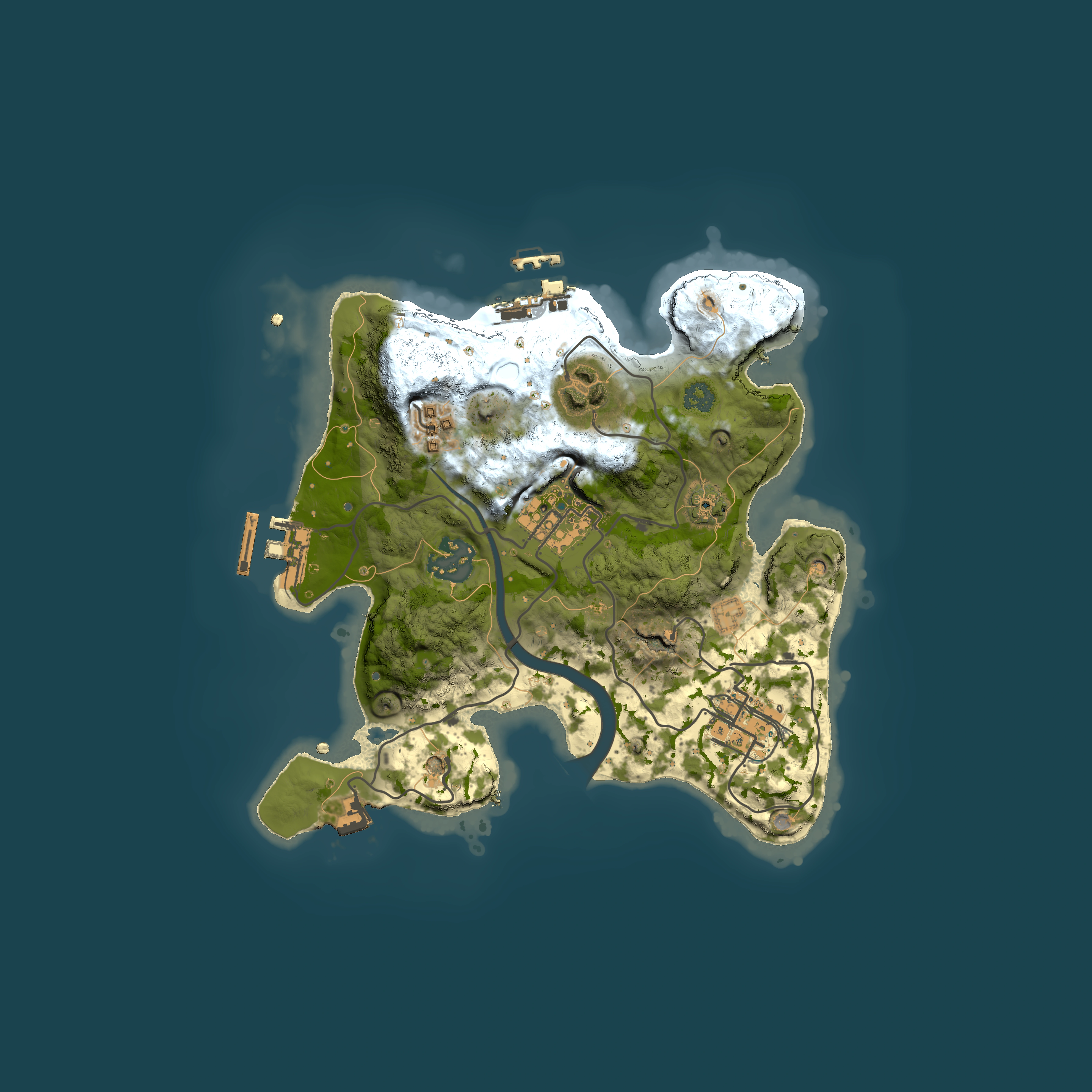 Full top-down render of Rust map seed 1871956791, 2500x2500m