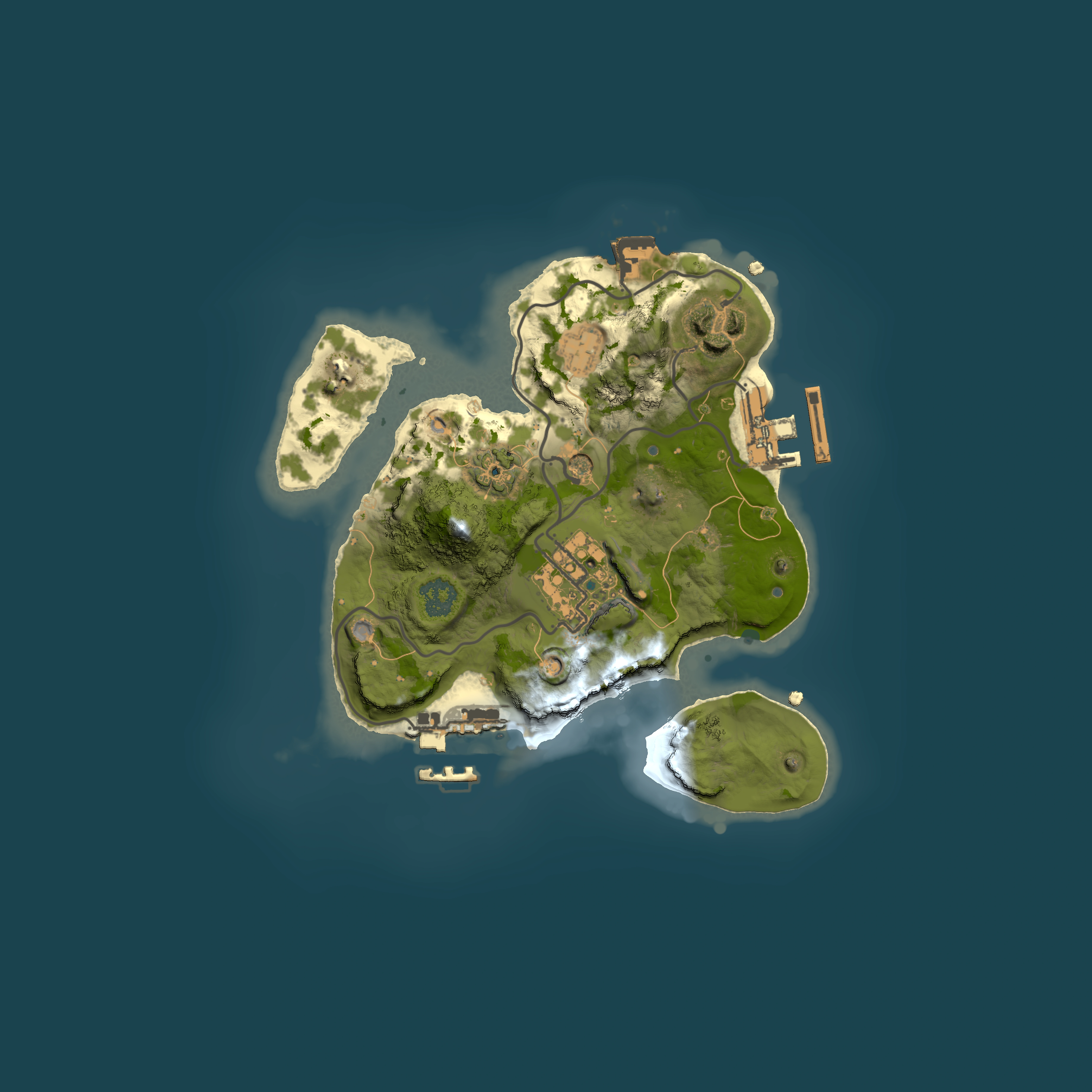 Full top-down render of Rust map seed 1148407520, 2000x2000m