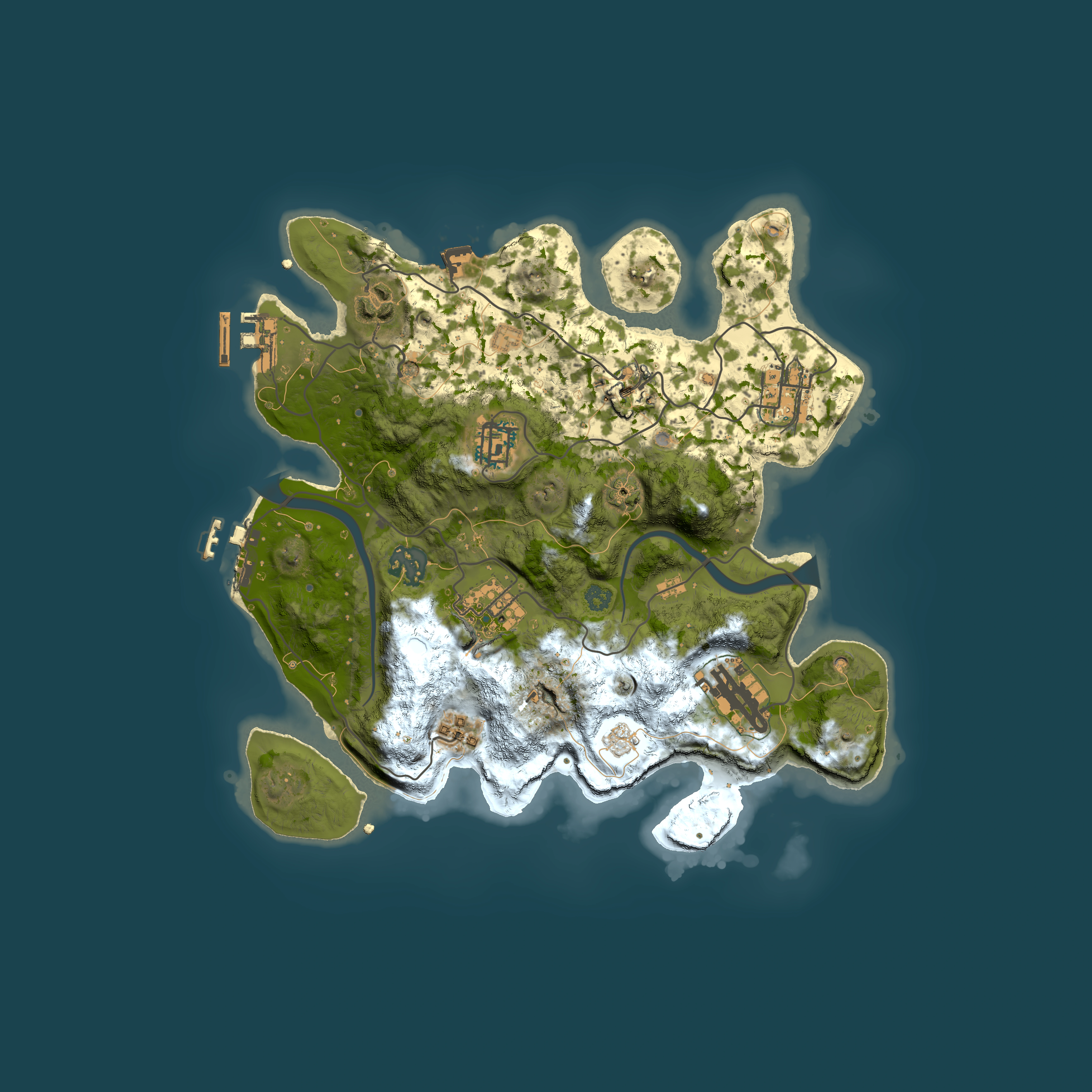 Full top-down render of Rust map seed 1970507904, 3000x3000m
