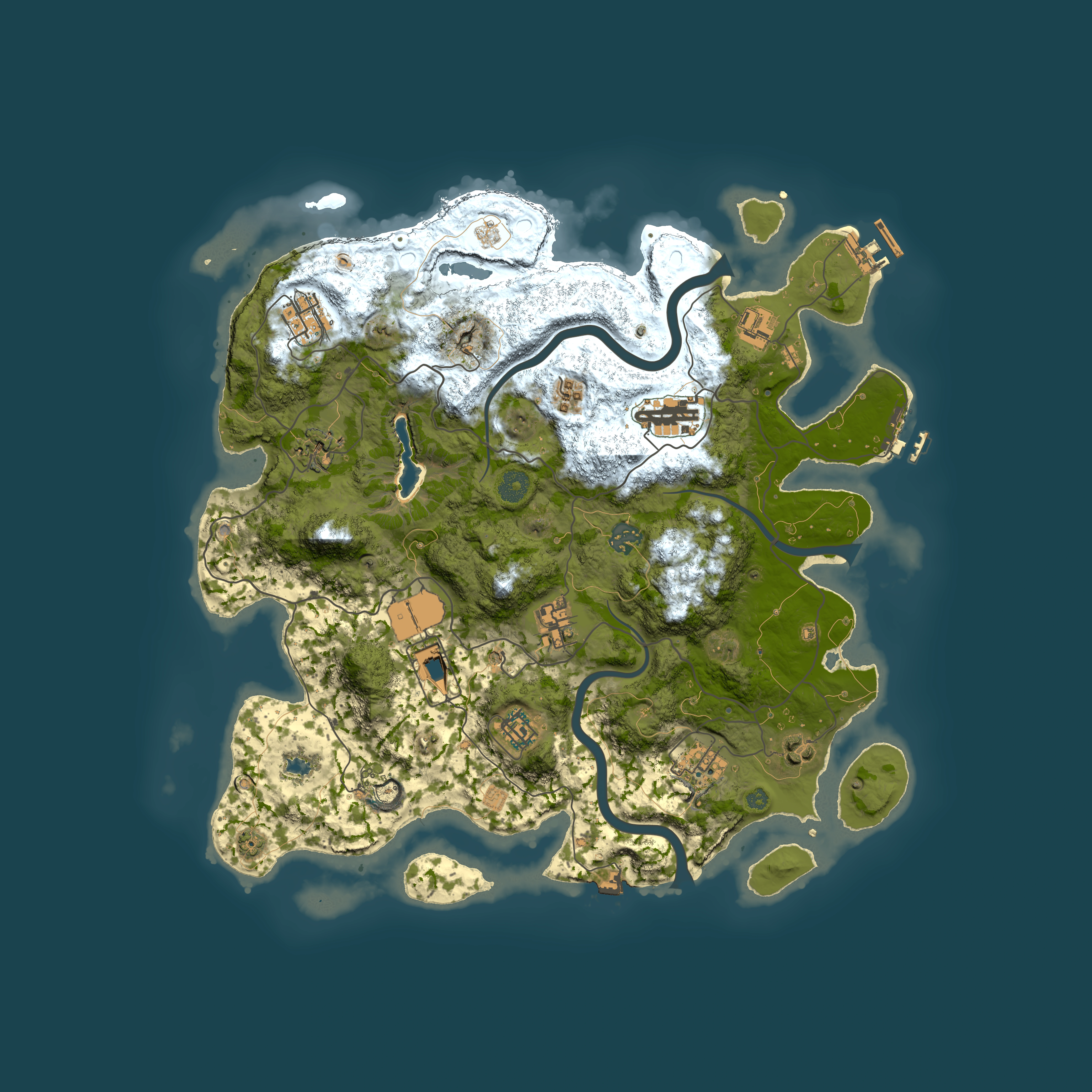 Full top-down render of Rust map seed 161241379, 4000x4000m